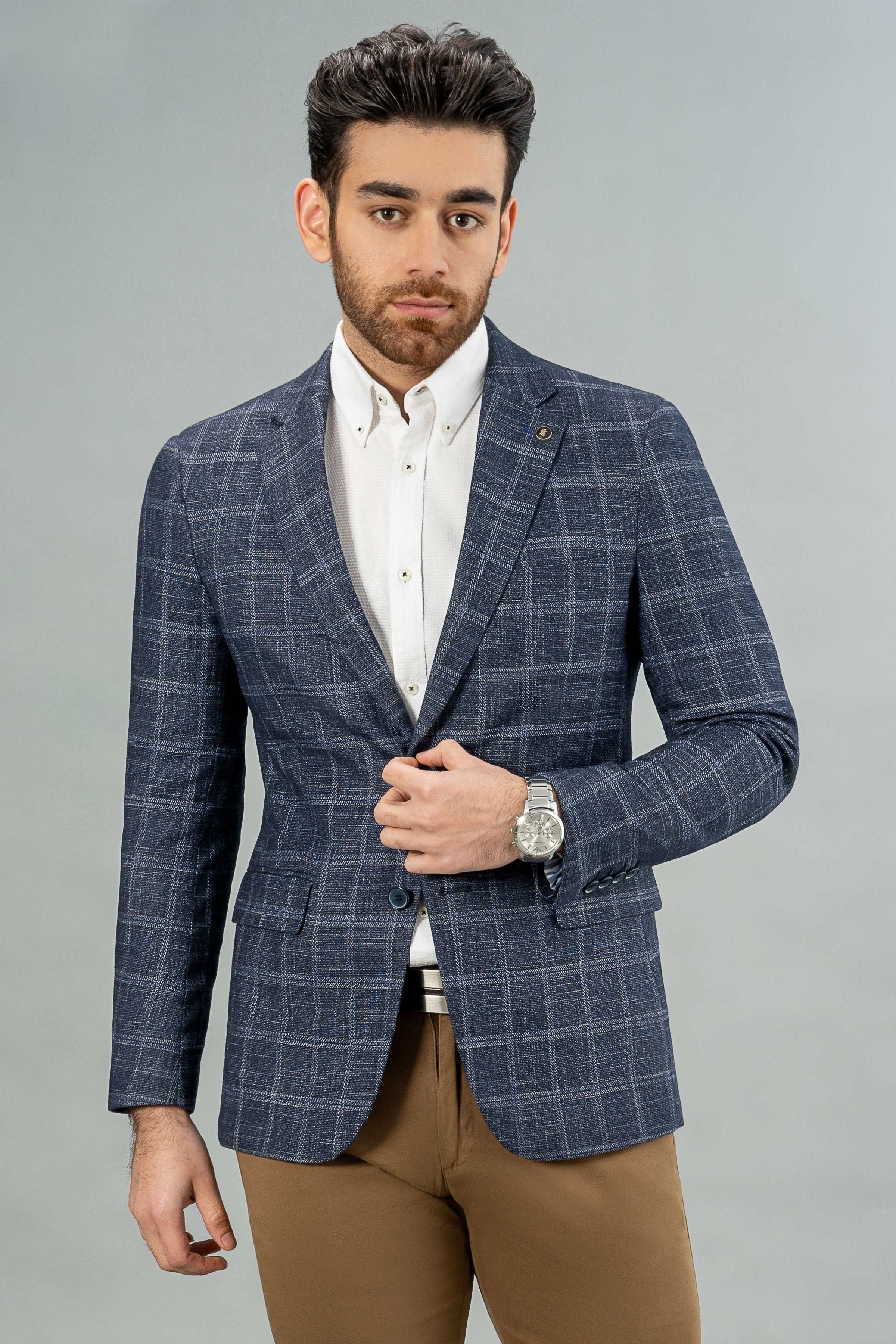 Light Blue Check Blazer Check Colour Coat Pant Shop CASUAL COAT