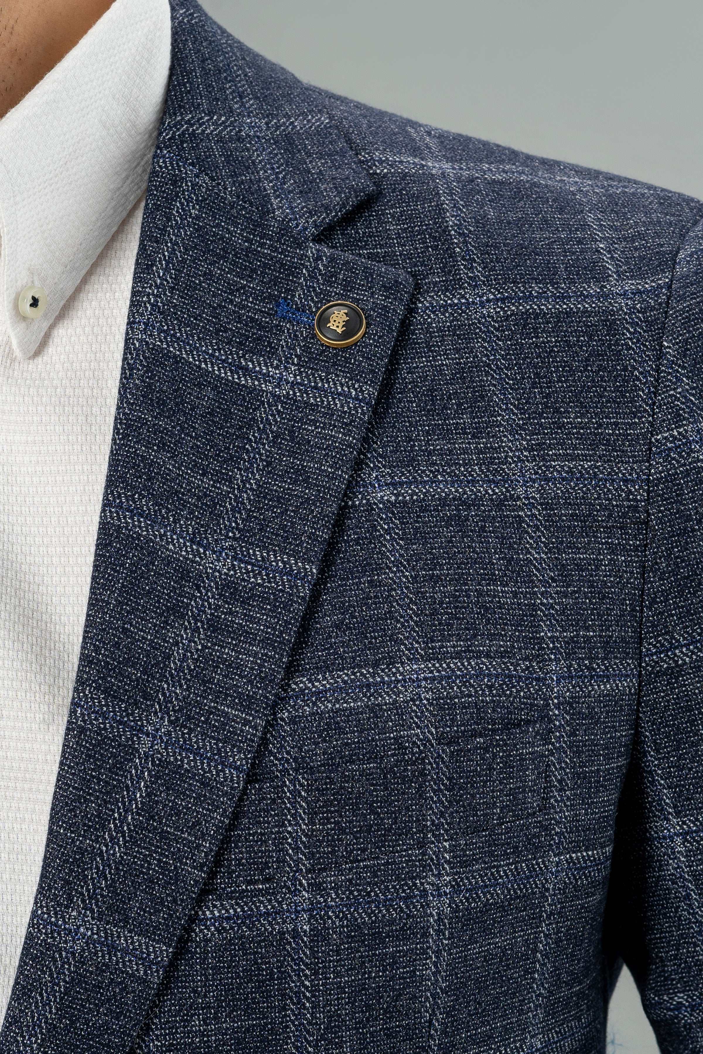 CASUAL COAT BLUE CHECK at Charcoal Clothing