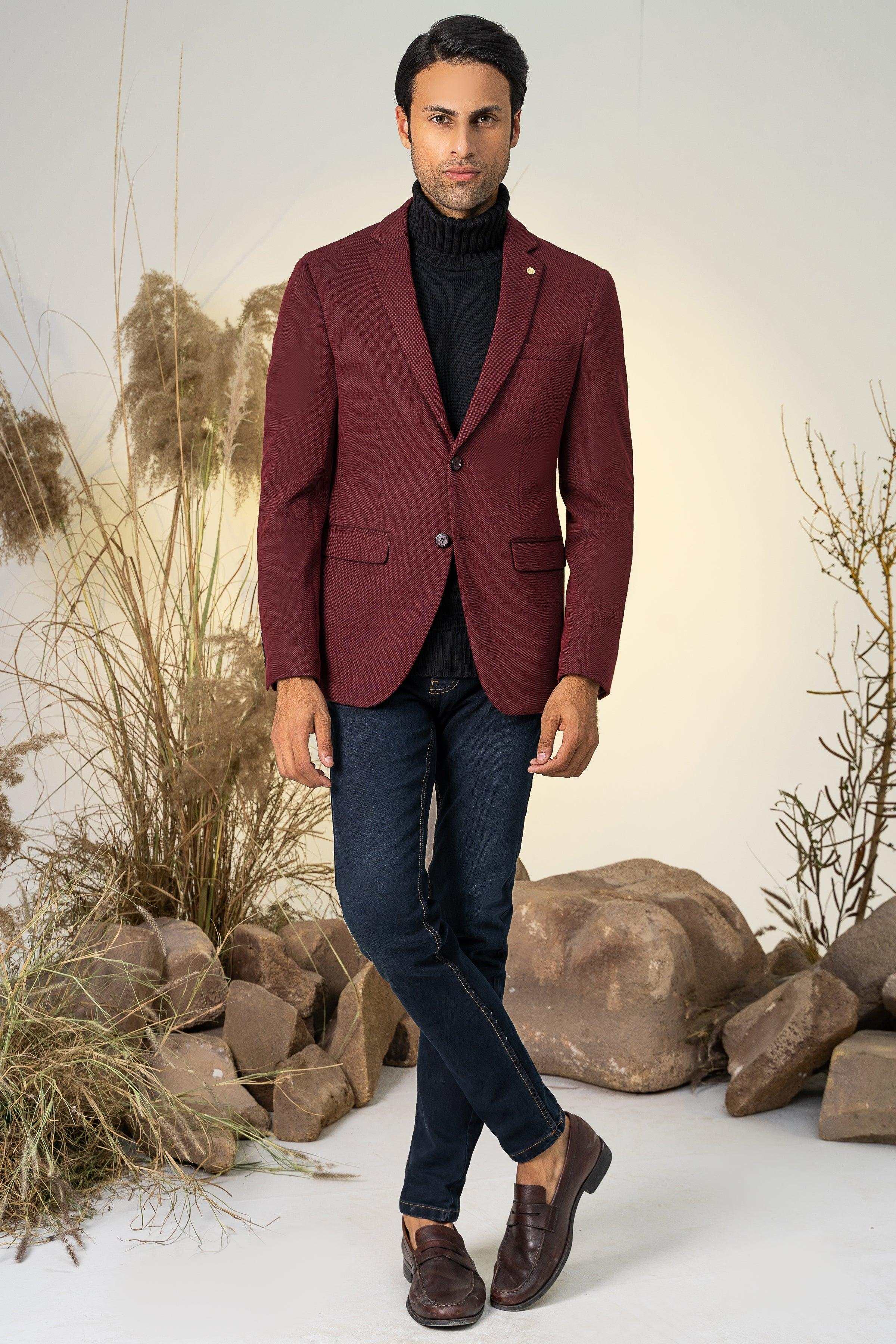 CASUAL COAT MAROON at Charcoal Clothing