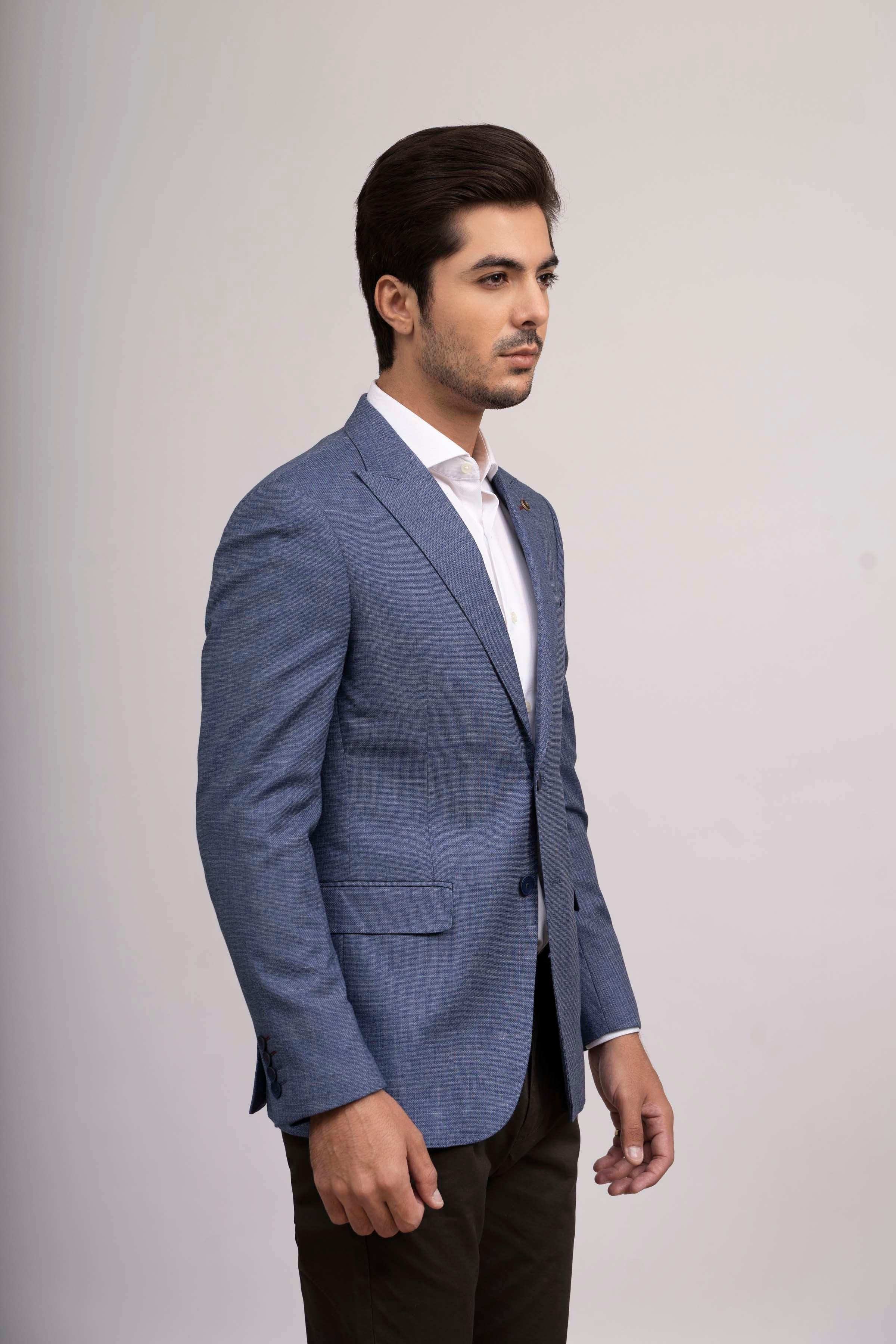 CASUAL COAT SLIM FIT BLUE at Charcoal Clothing