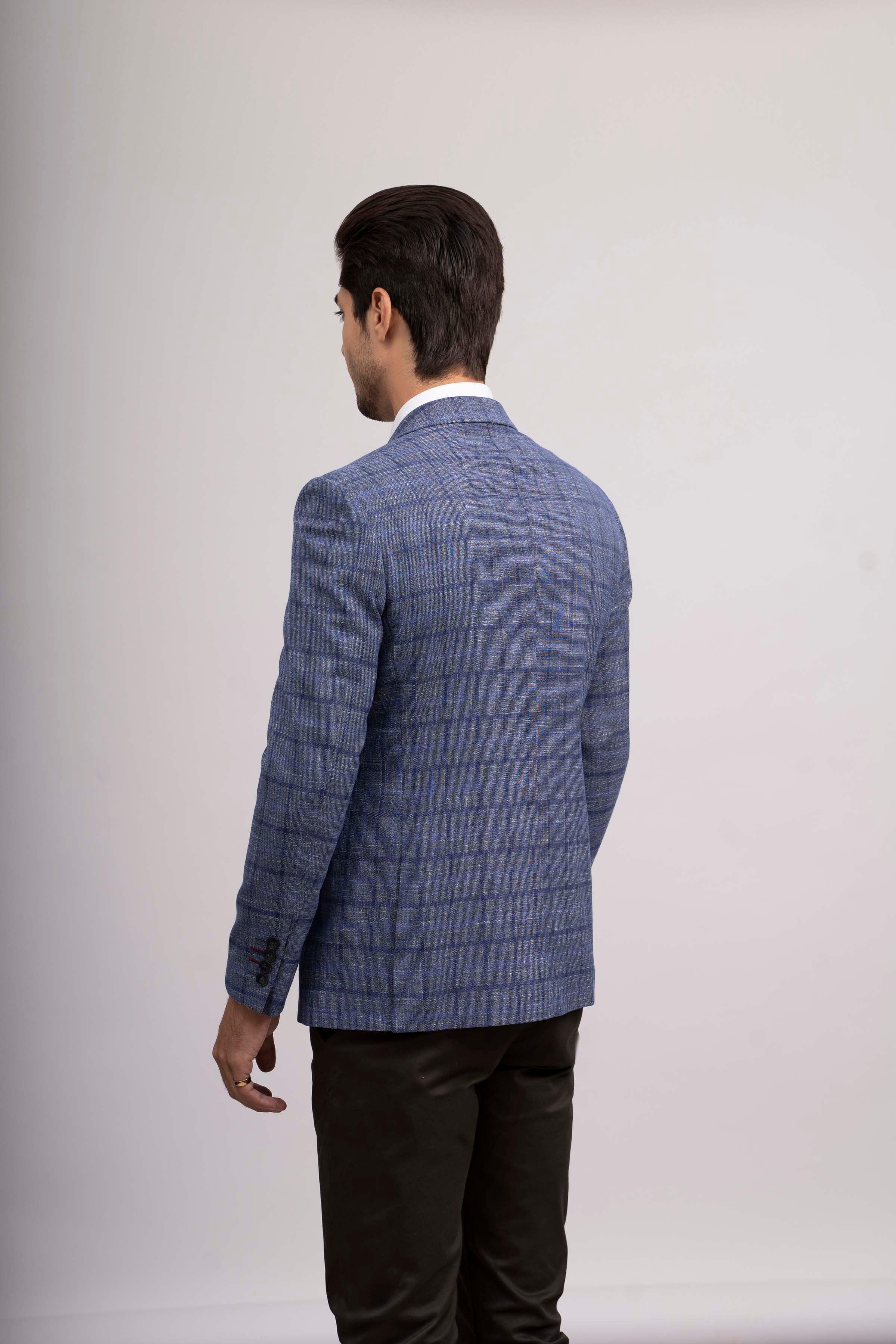 CASUAL COAT SLIM FIT BLUE at Charcoal Clothing