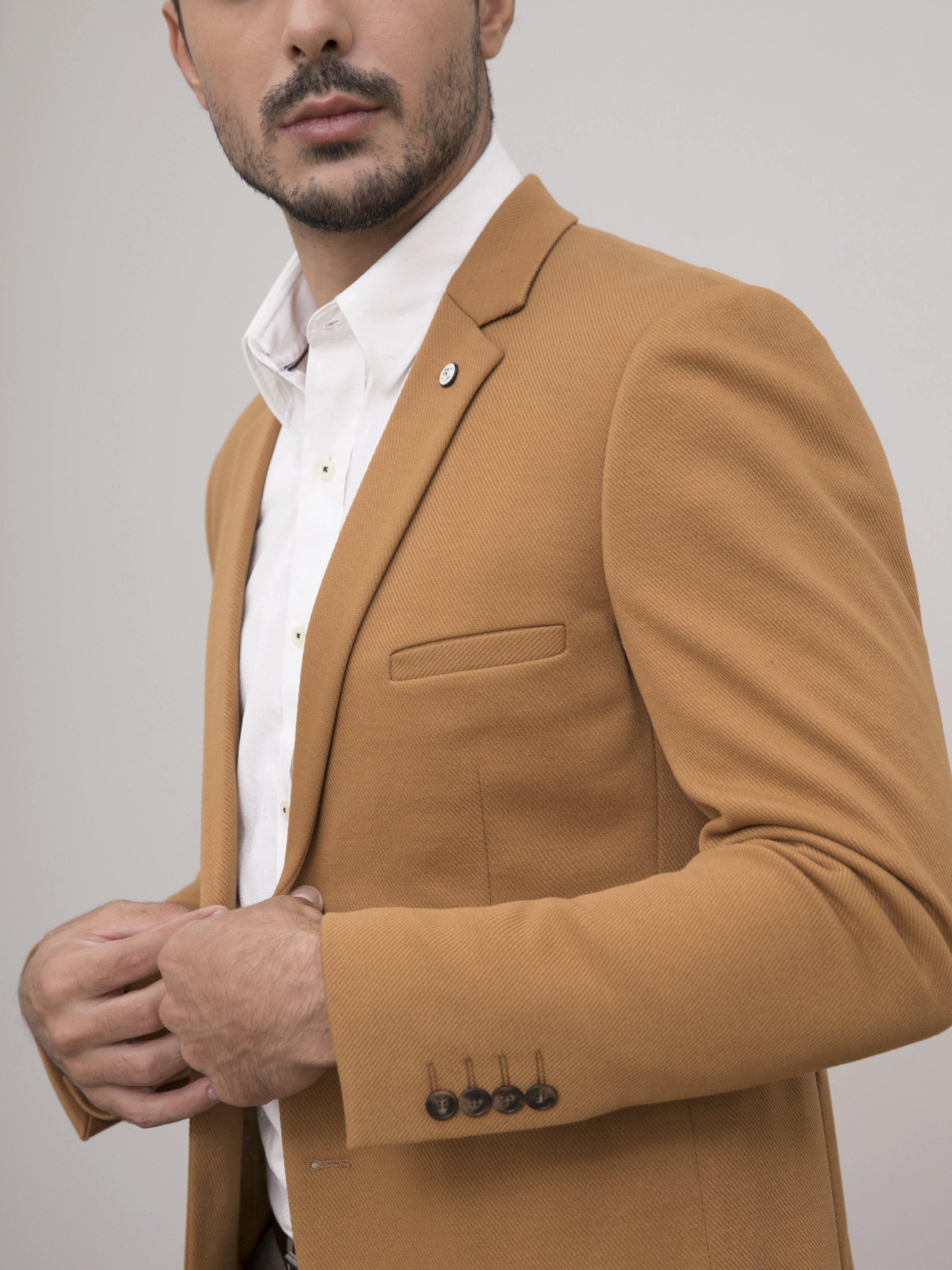 Shop CASUAL COAT SLIM FIT CAMEL For Men Online