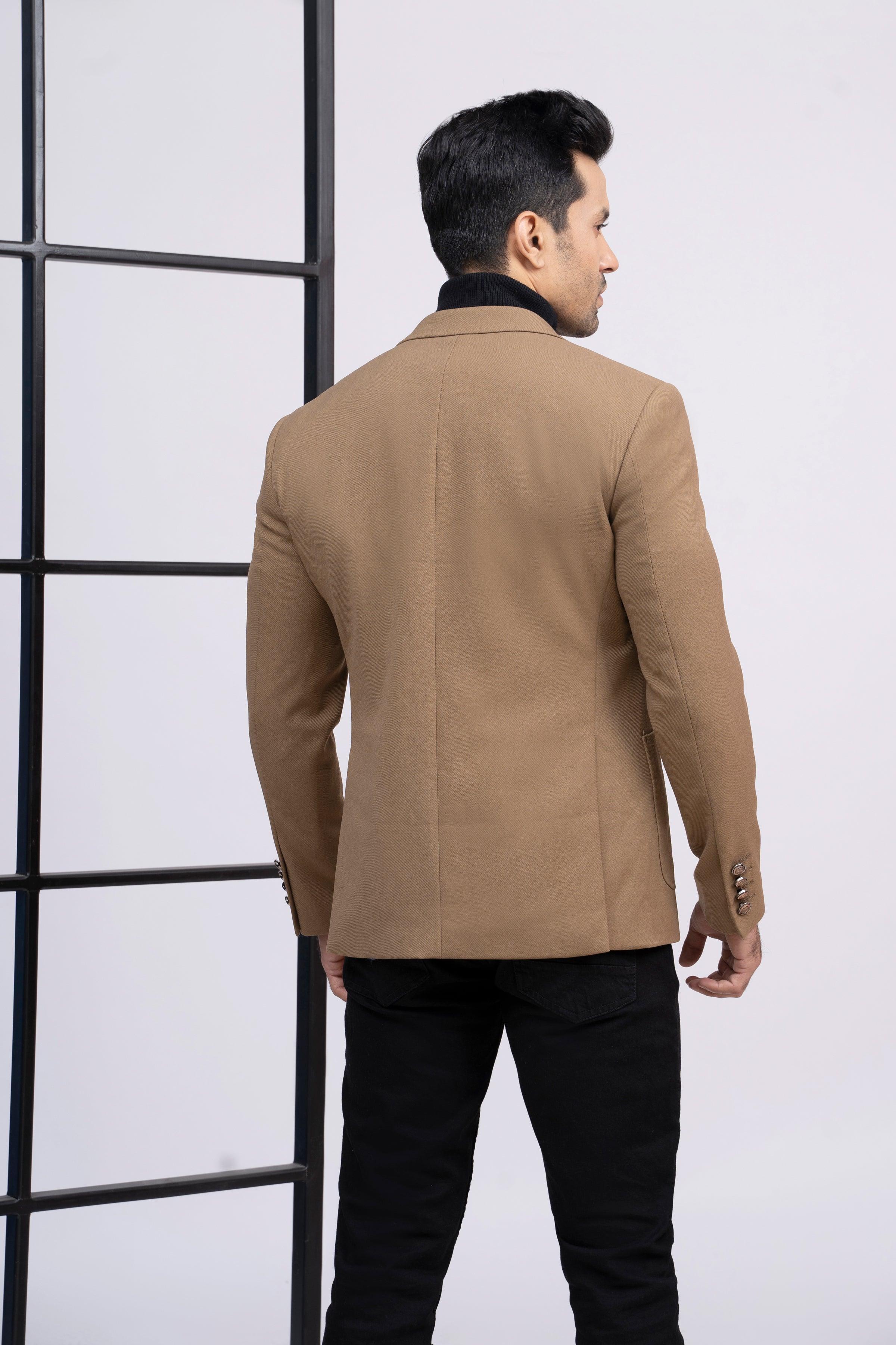 CASUAL COAT SLIM FIT KHAKI at Charcoal Clothing