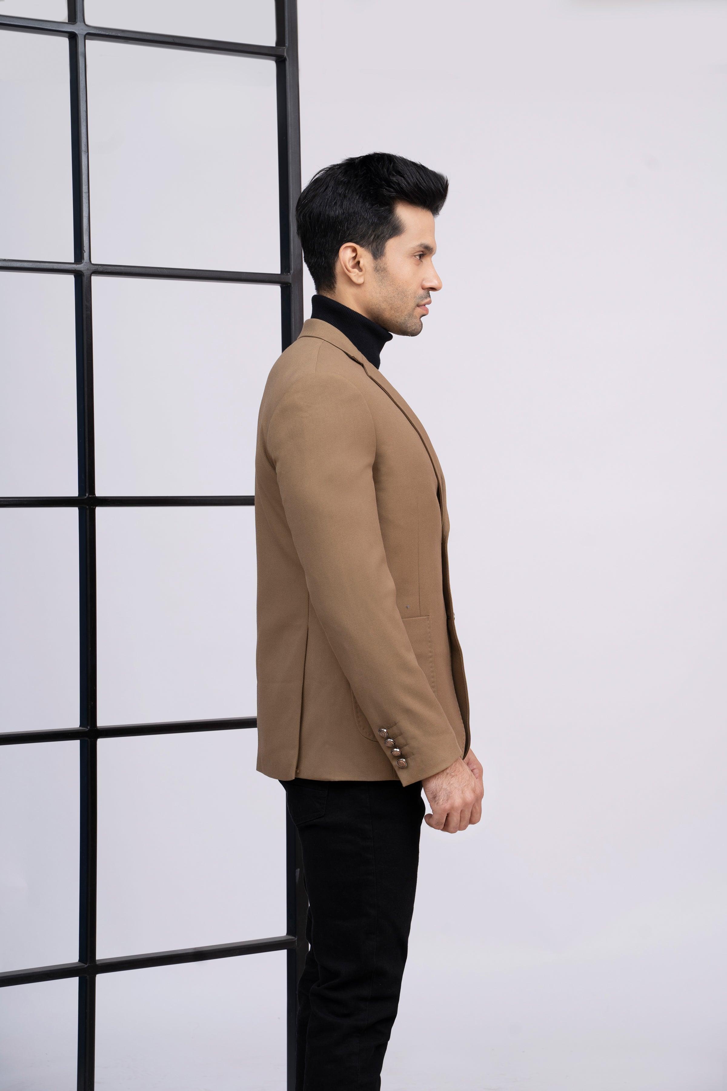 CASUAL COAT SLIM FIT KHAKI at Charcoal Clothing