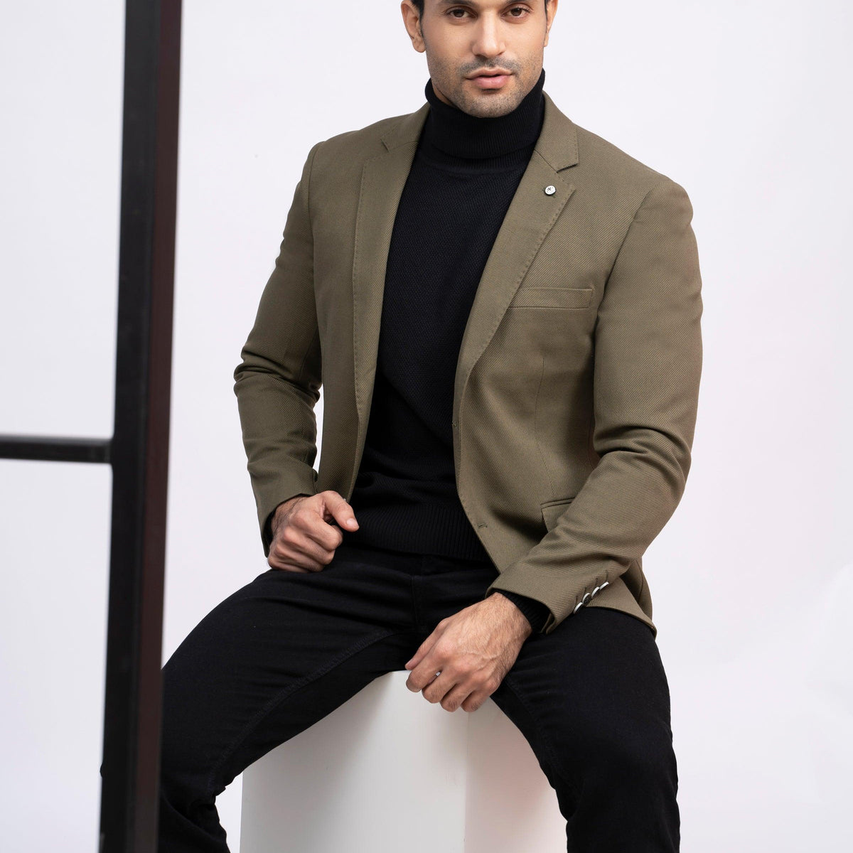 Shop CASUAL COAT SLIM FIT LIGHT OLIVE For Men Online