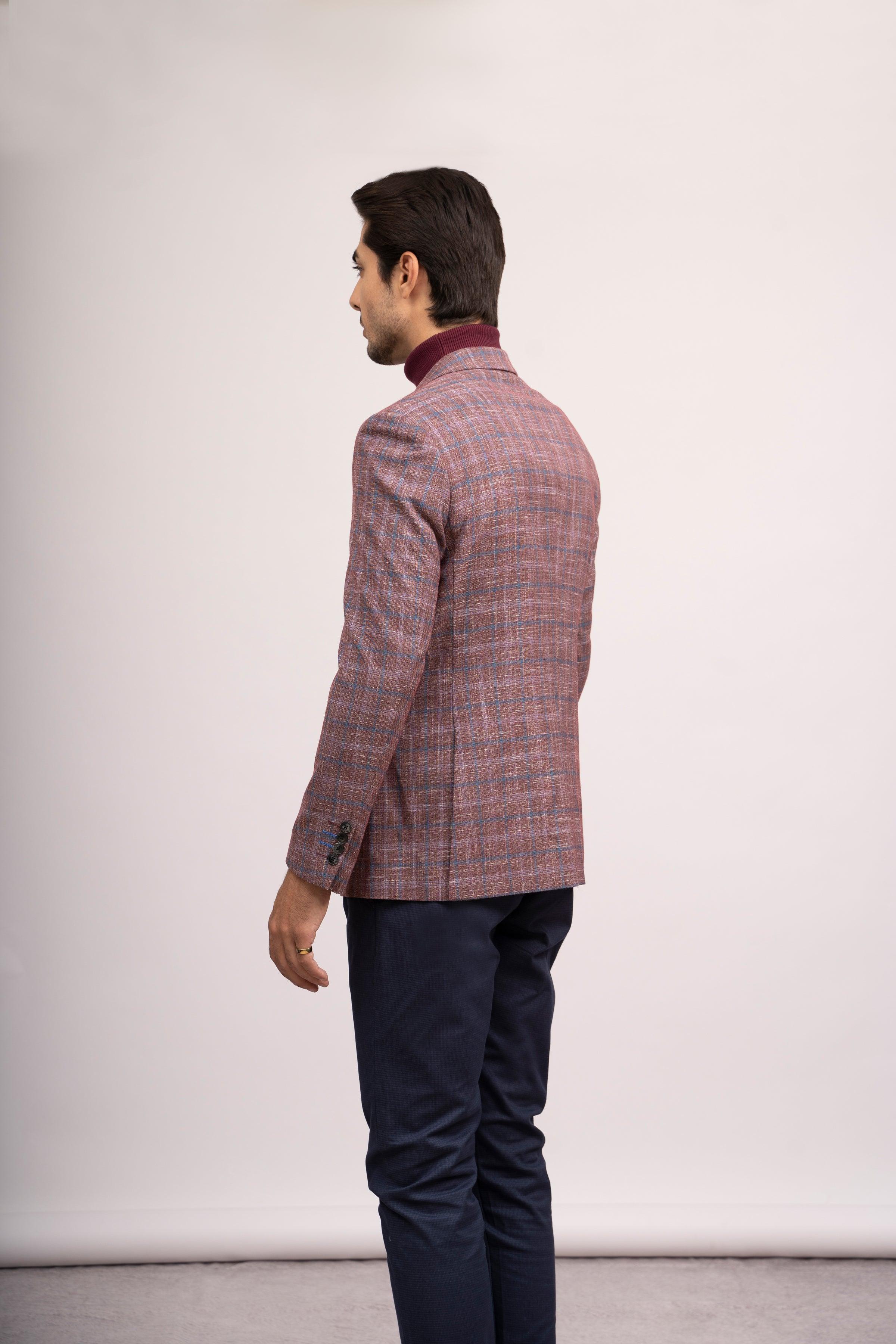 CASUAL COAT SLIM FIT MAROON at Charcoal Clothing
