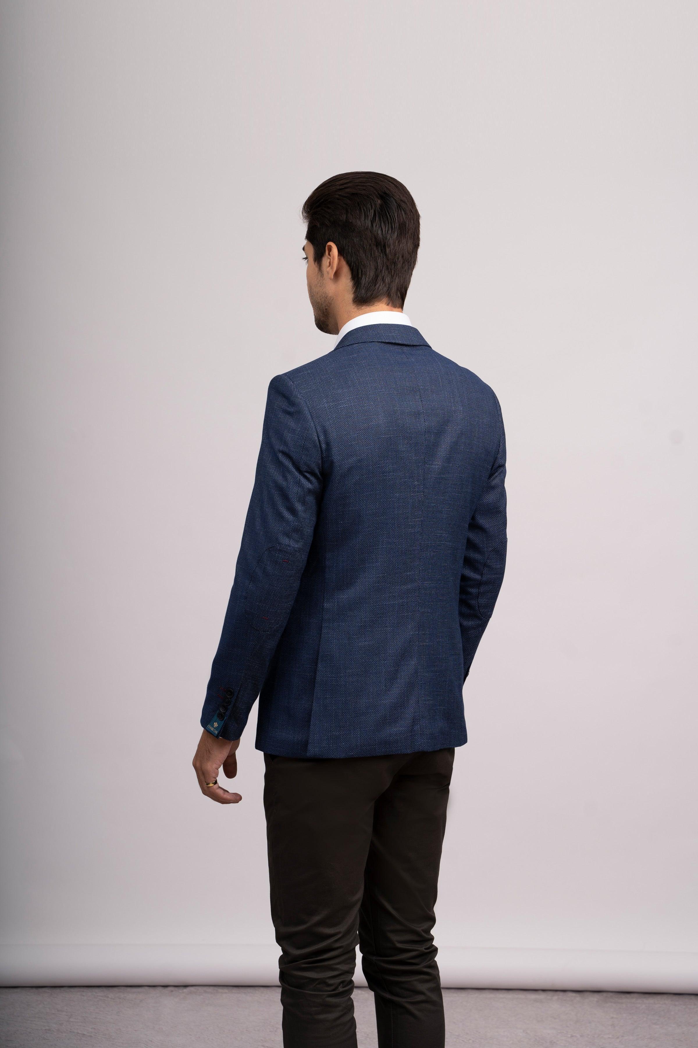 CASUAL COAT SLIM FIT NAVY BLUE at Charcoal Clothing