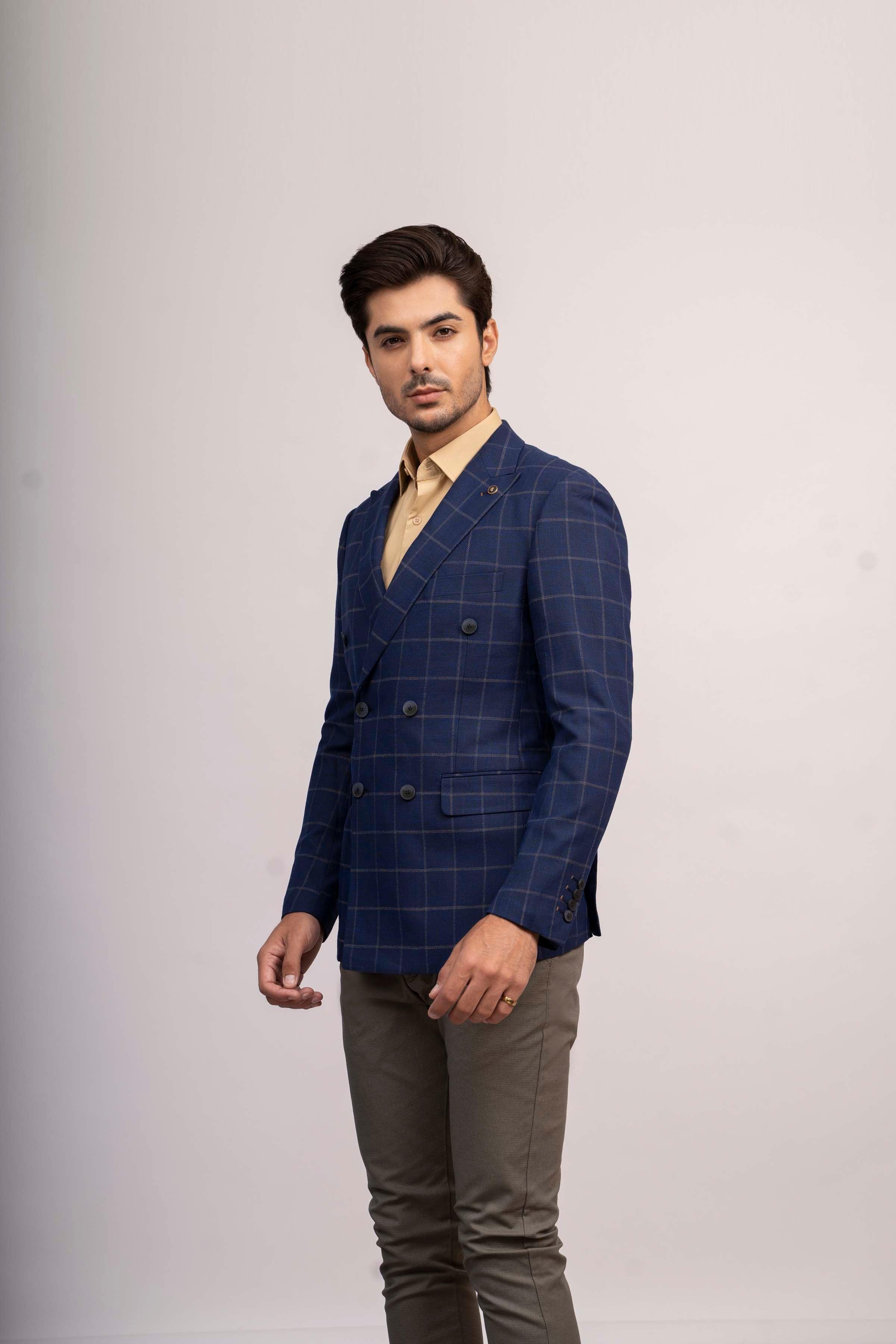 CASUAL COAT SLIM FIT NAVY BLUE at Charcoal Clothing