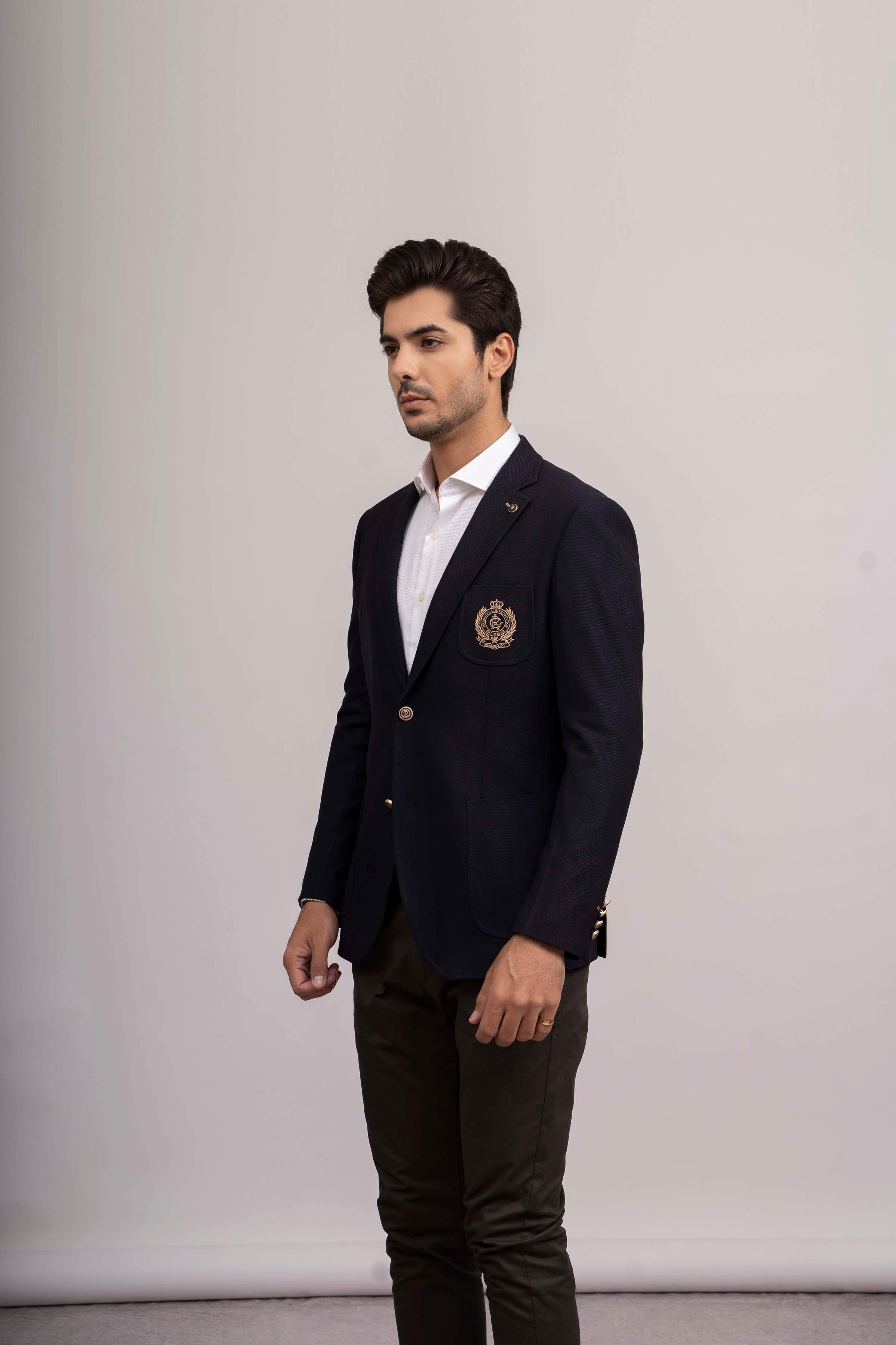 CASUAL COAT SLIM FIT NAVY at Charcoal Clothing