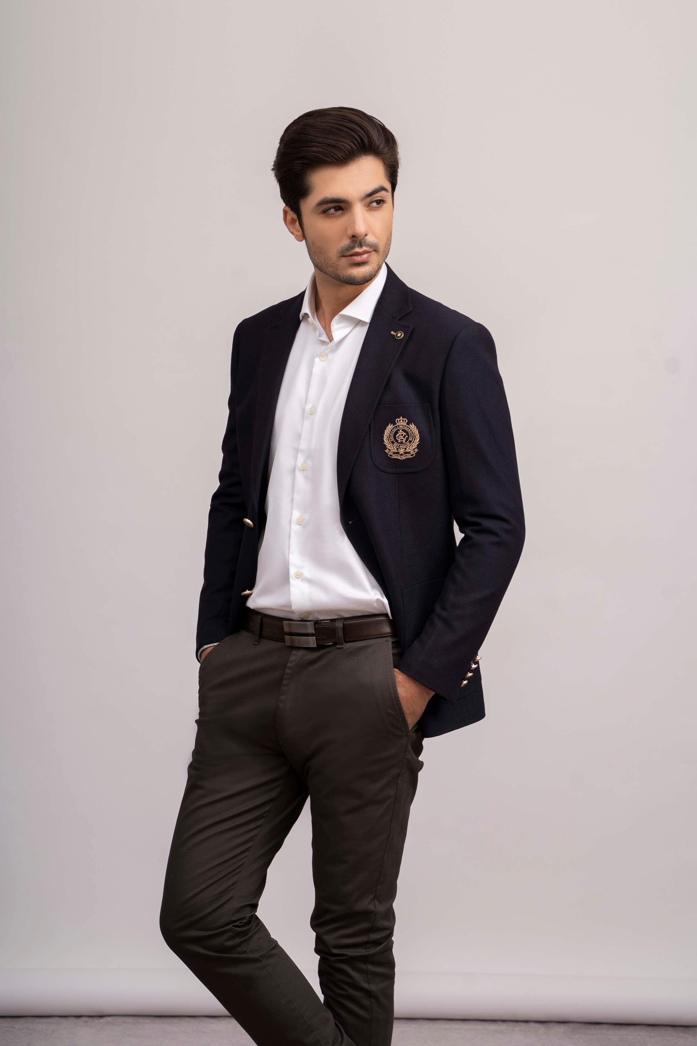 CASUAL COAT SLIM FIT NAVY at Charcoal Clothing