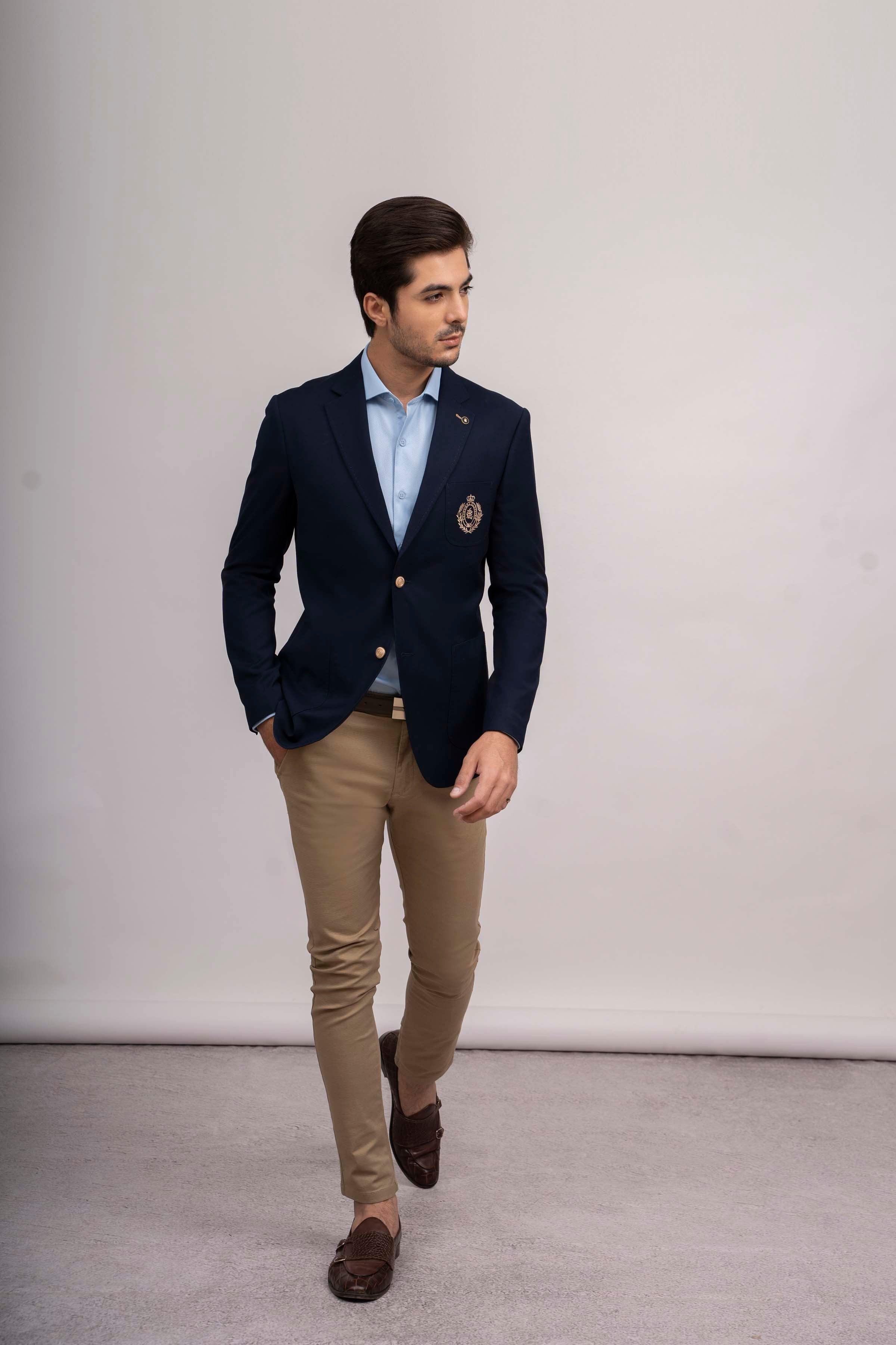 CASUAL COAT SLIM FIT NAVY at Charcoal Clothing