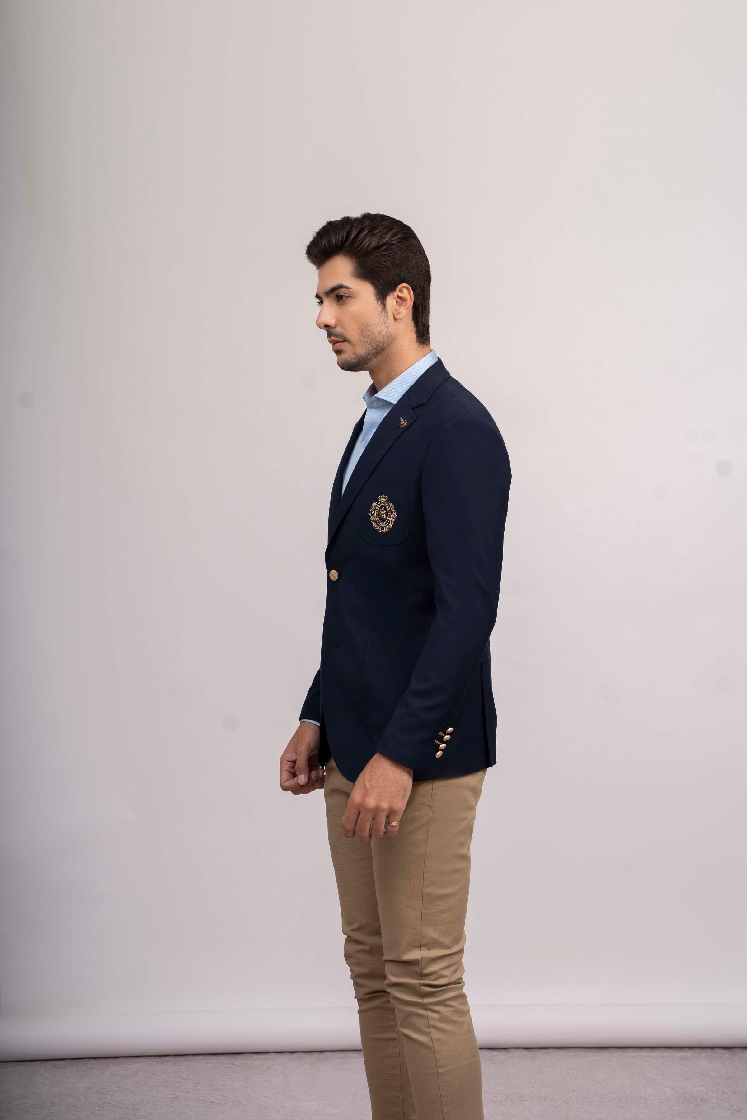 CASUAL COAT SLIM FIT NAVY at Charcoal Clothing