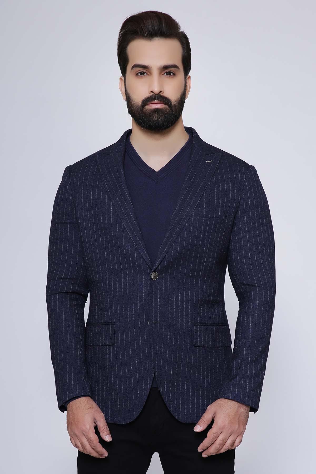 CASUAL COAT SLIM FIT NAVY at Charcoal Clothing