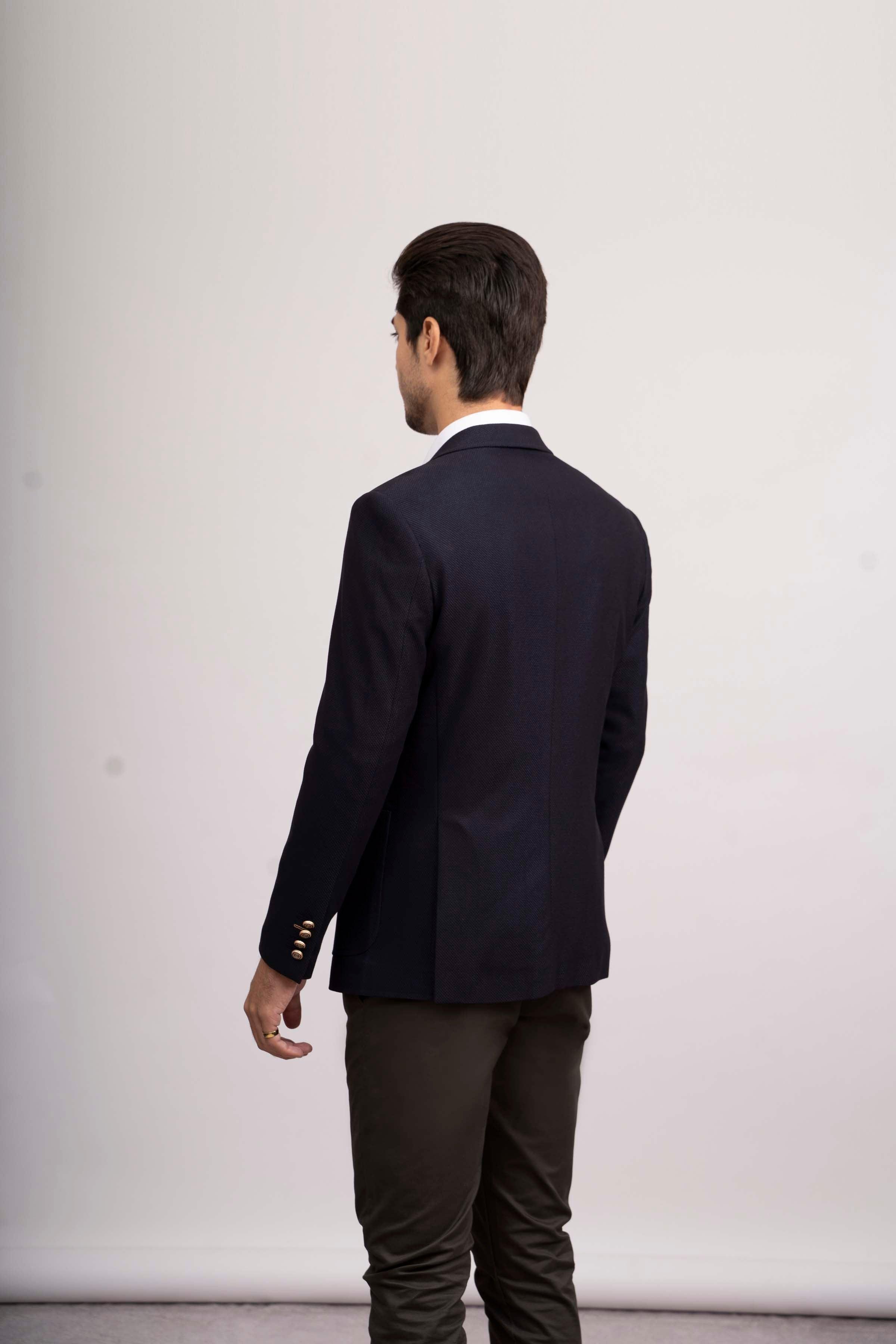 CASUAL COAT SLIM FIT NAVY at Charcoal Clothing