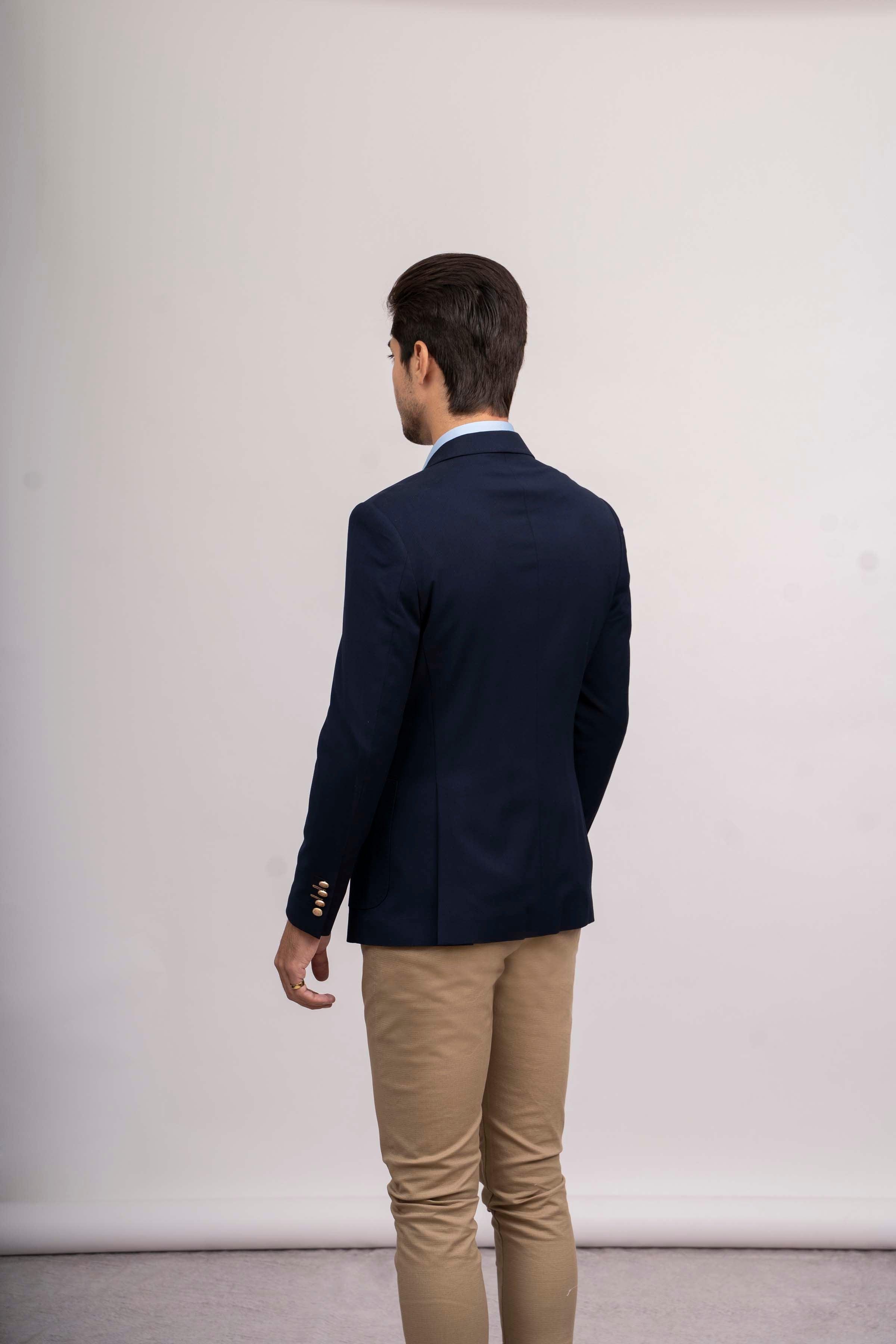 CASUAL COAT SLIM FIT NAVY at Charcoal Clothing