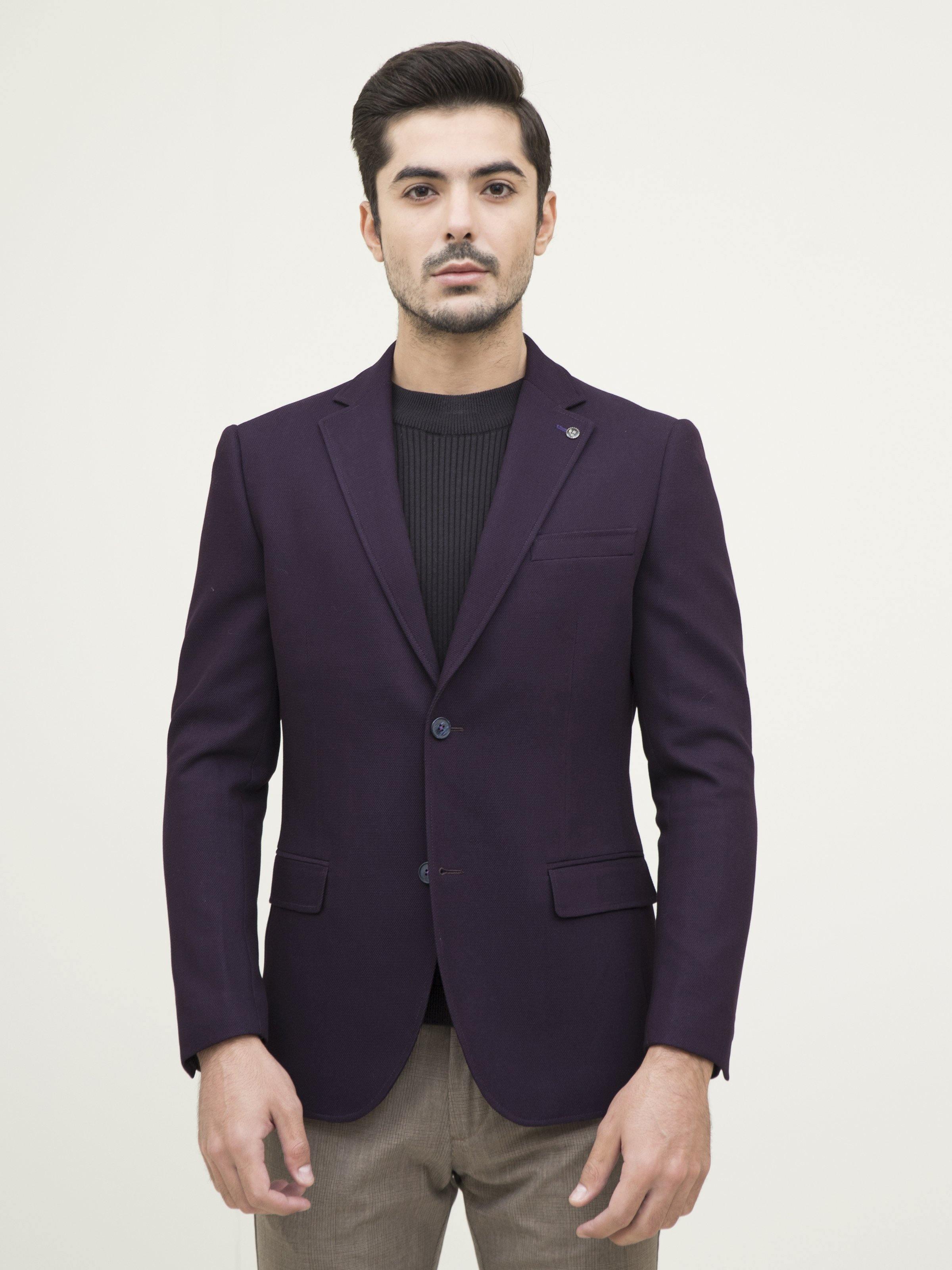 CASUAL COAT SLIM FIT PURPLE at Charcoal Clothing