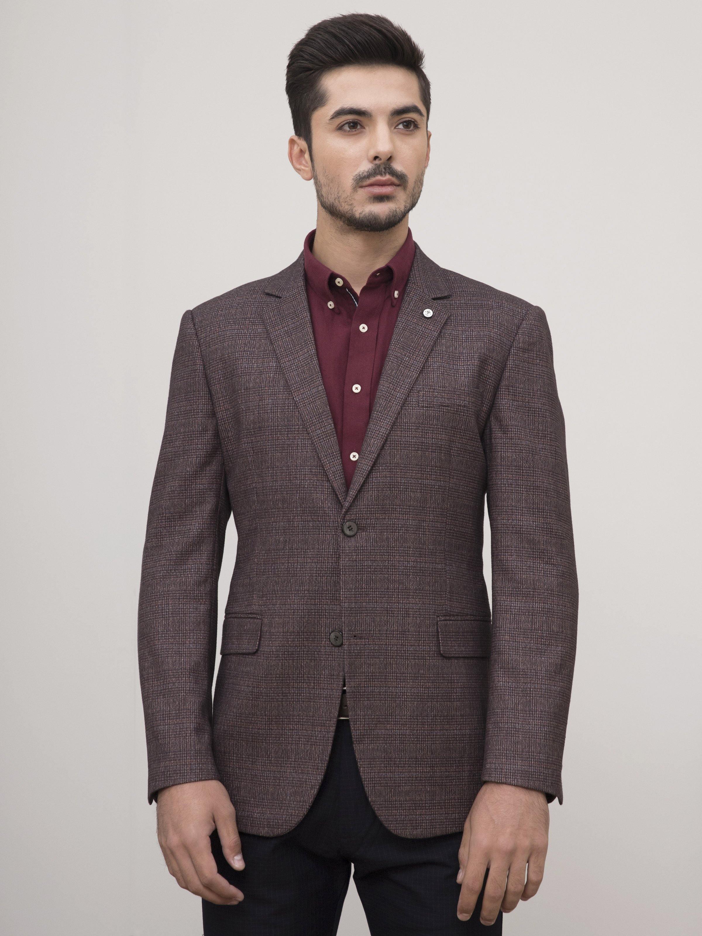 CASUAL COAT SMART FIT BROWN at Charcoal Clothing