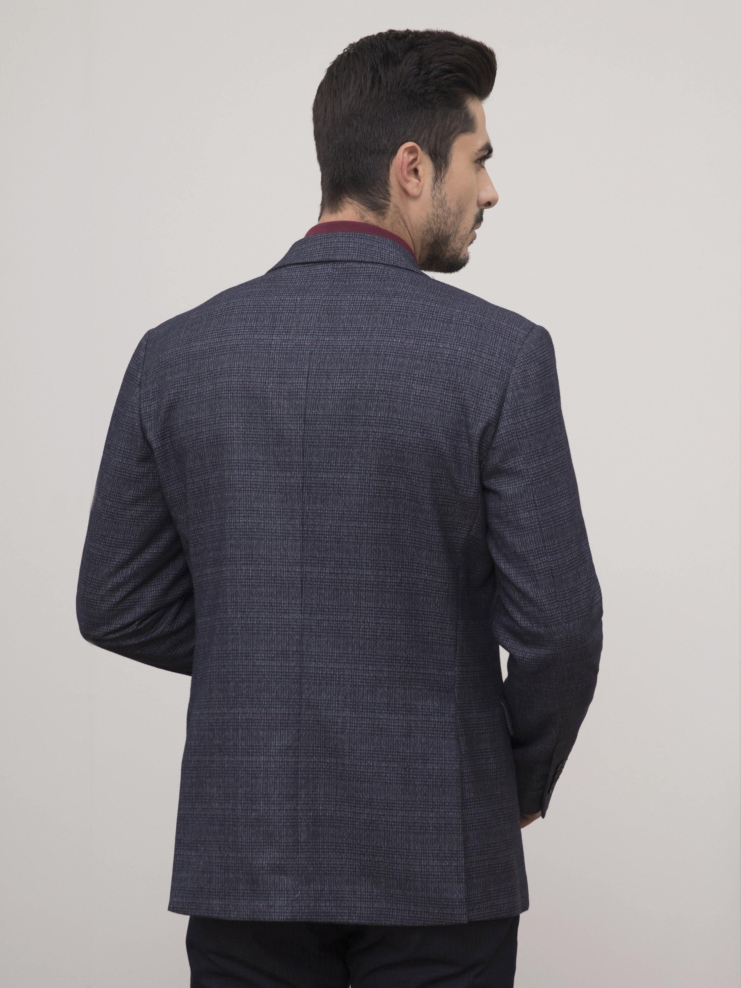 CASUAL COAT SMART FIT GREY BLUE at Charcoal Clothing