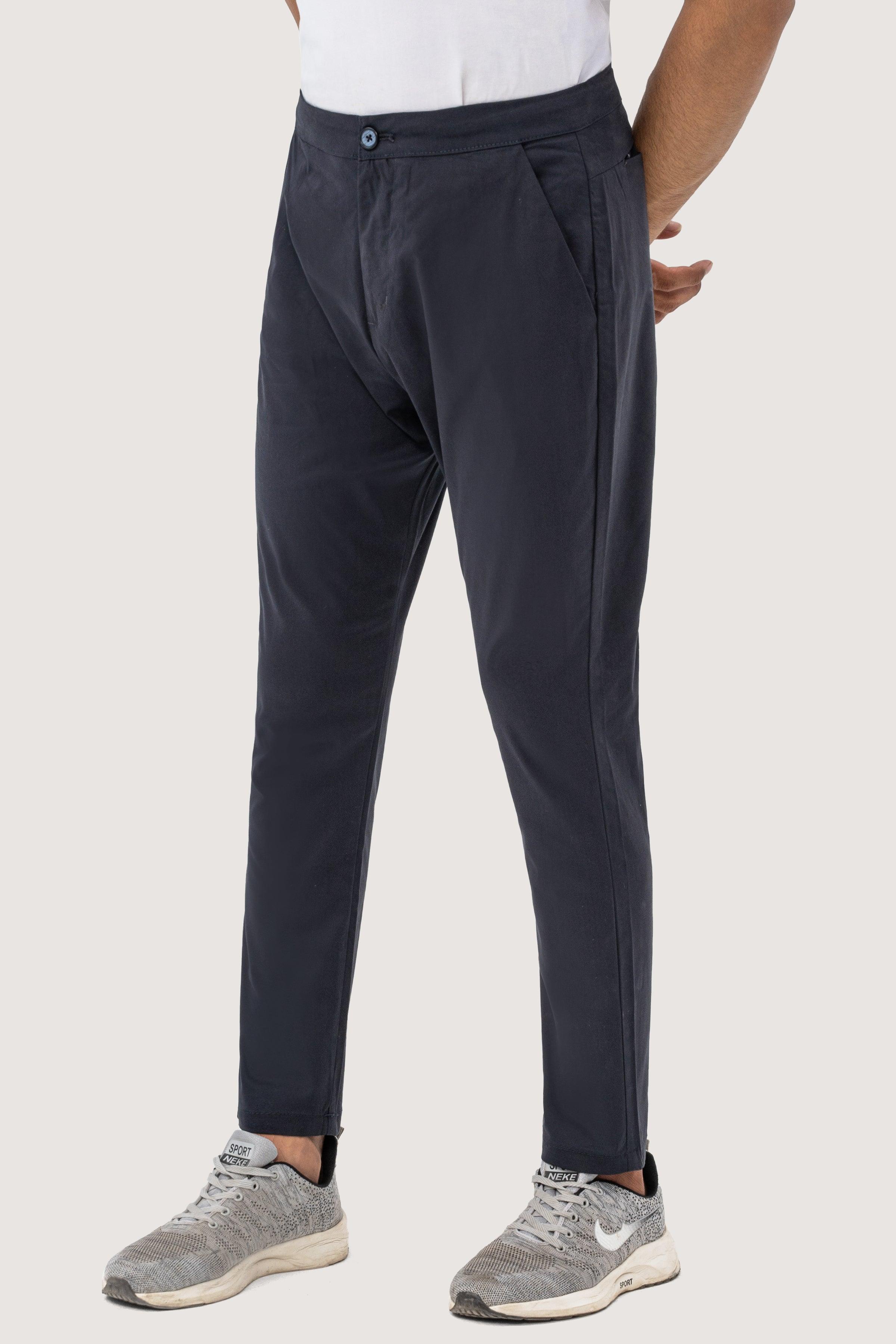 CASUAL CROSS POCKET TROUSER NAVY at Charcoal Clothing
