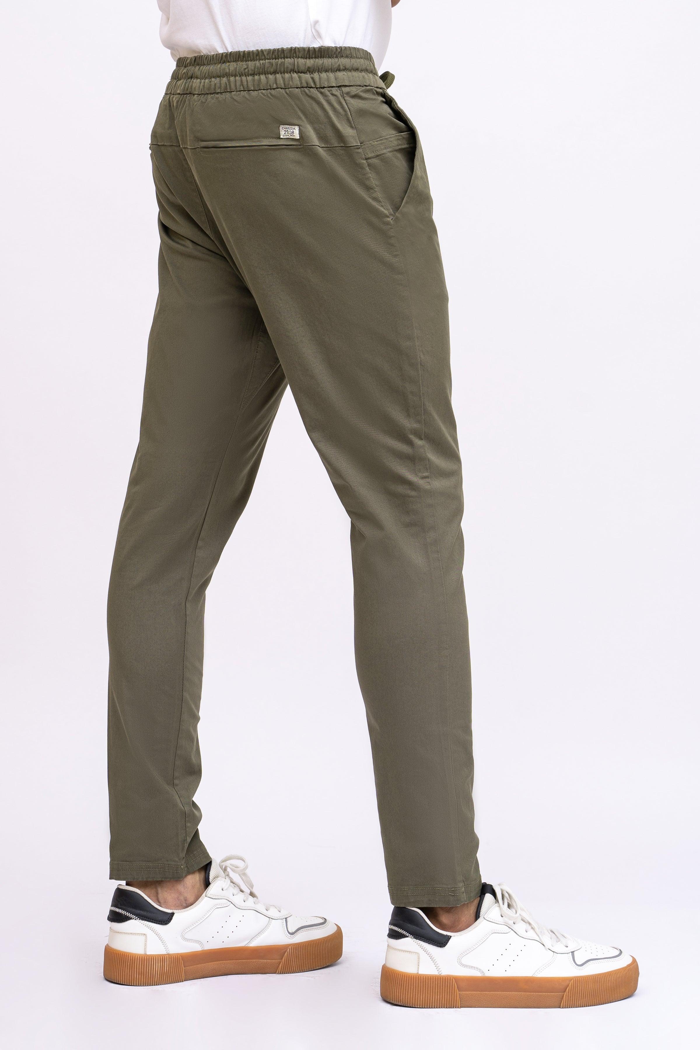 CASUAL JOGAR TROUSER OLIVE at Charcoal Clothing