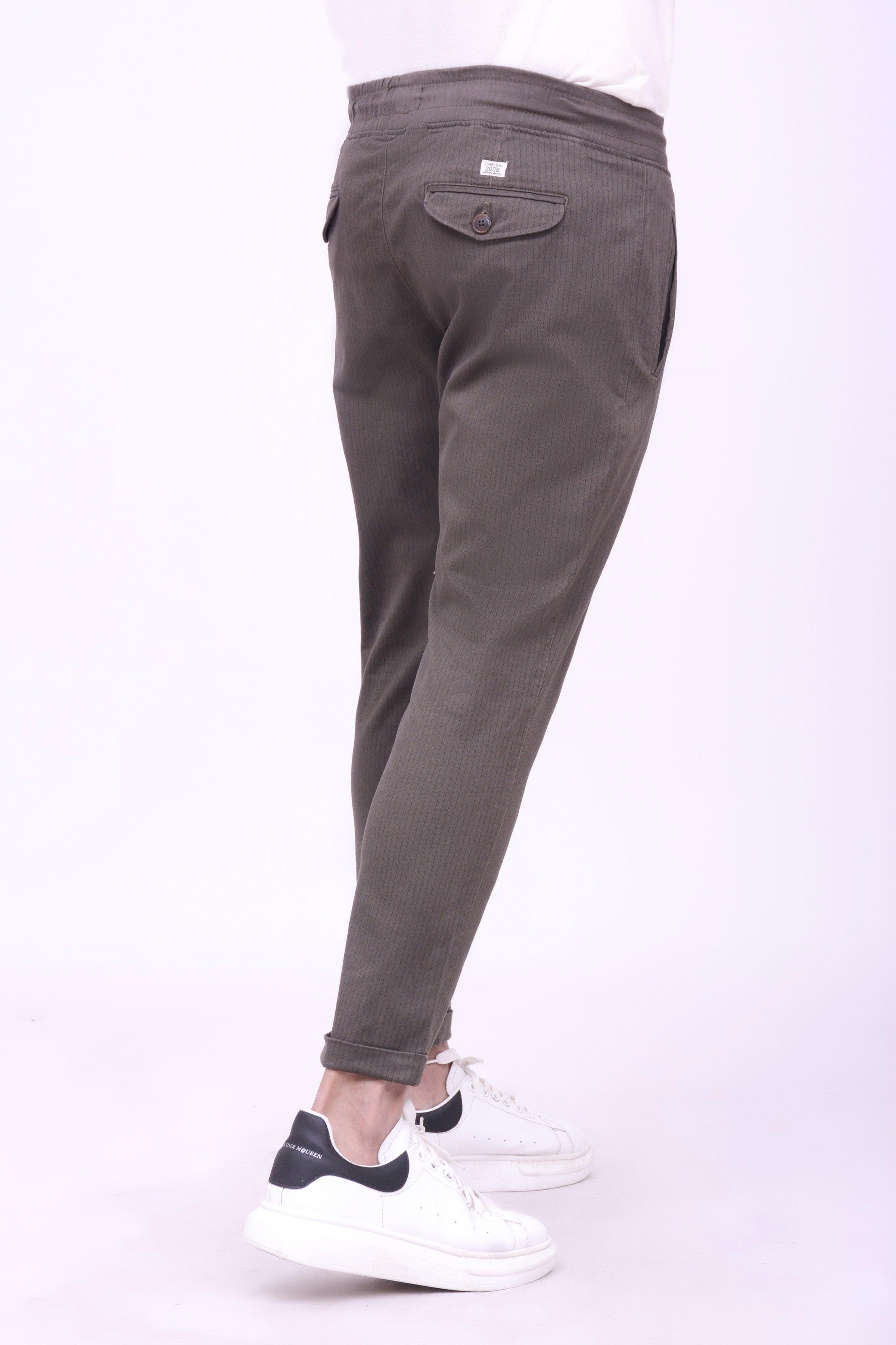 CASUAL JOGGER TROUSER DARK OLIVE at Charcoal Clothing