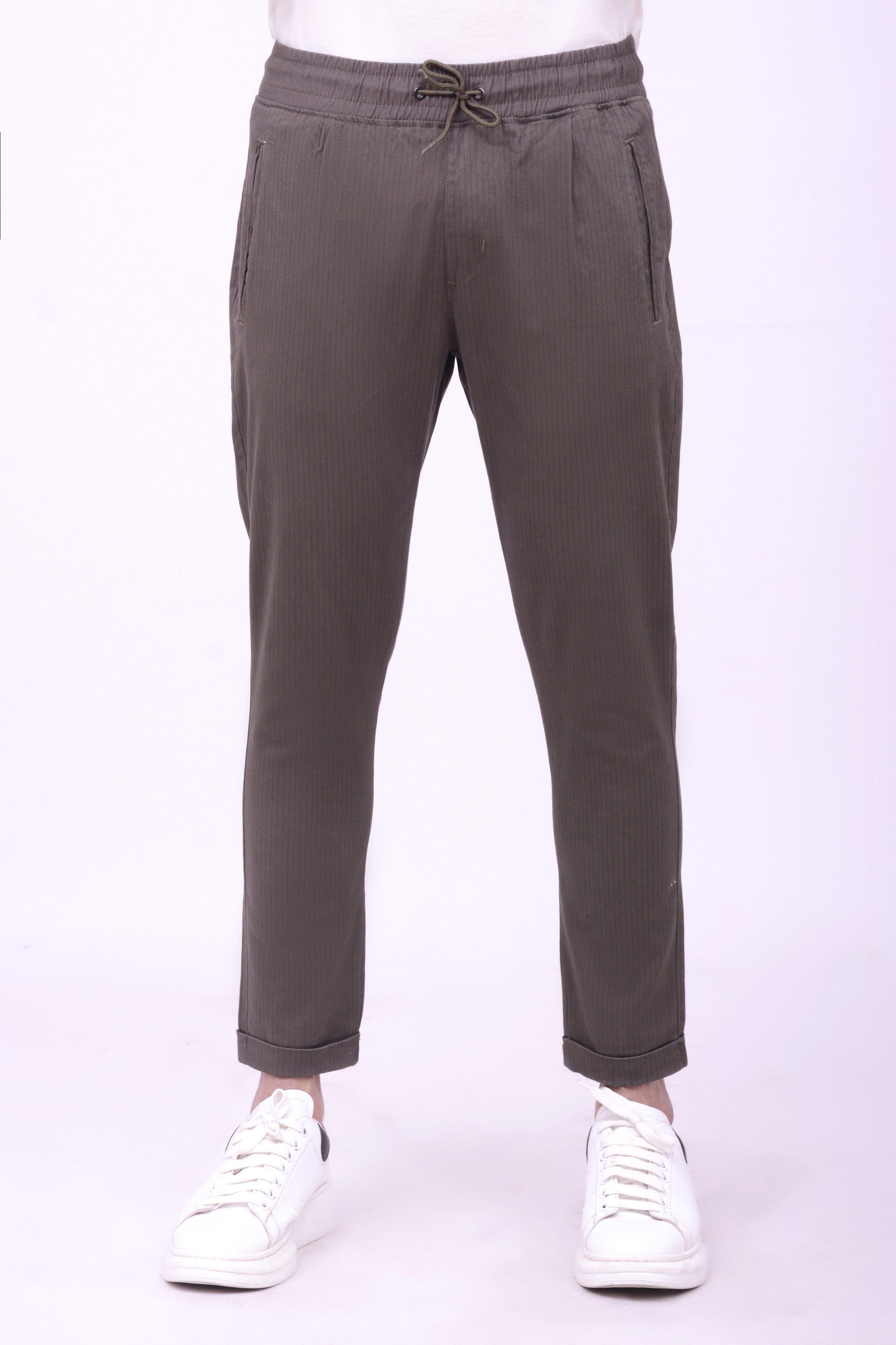 CASUAL JOGGER TROUSER DARK OLIVE at Charcoal Clothing