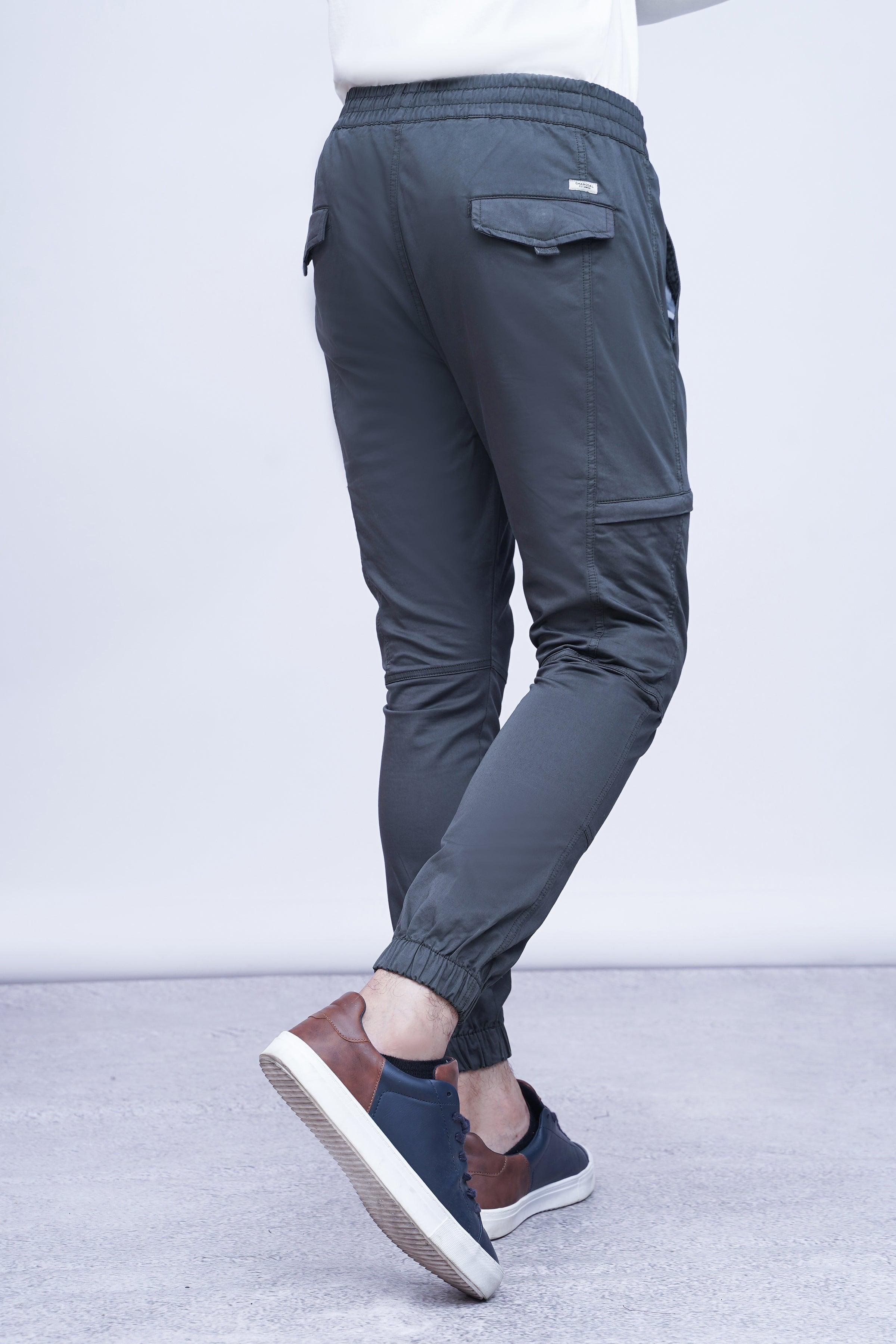 CASUAL JOGGER TROUSER OLIVE GREY at Charcoal Clothing
