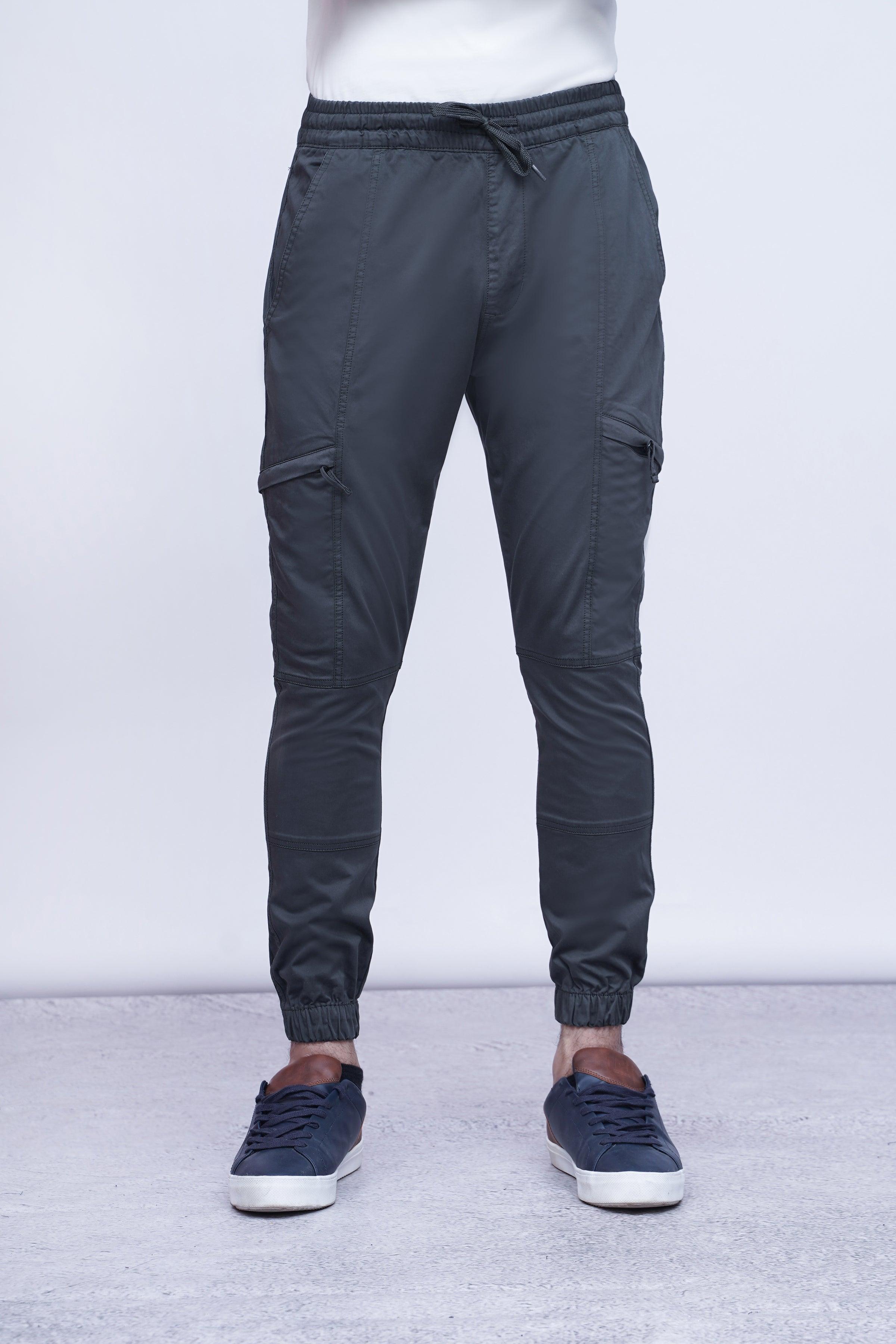 CASUAL JOGGER TROUSER OLIVE GREY at Charcoal Clothing