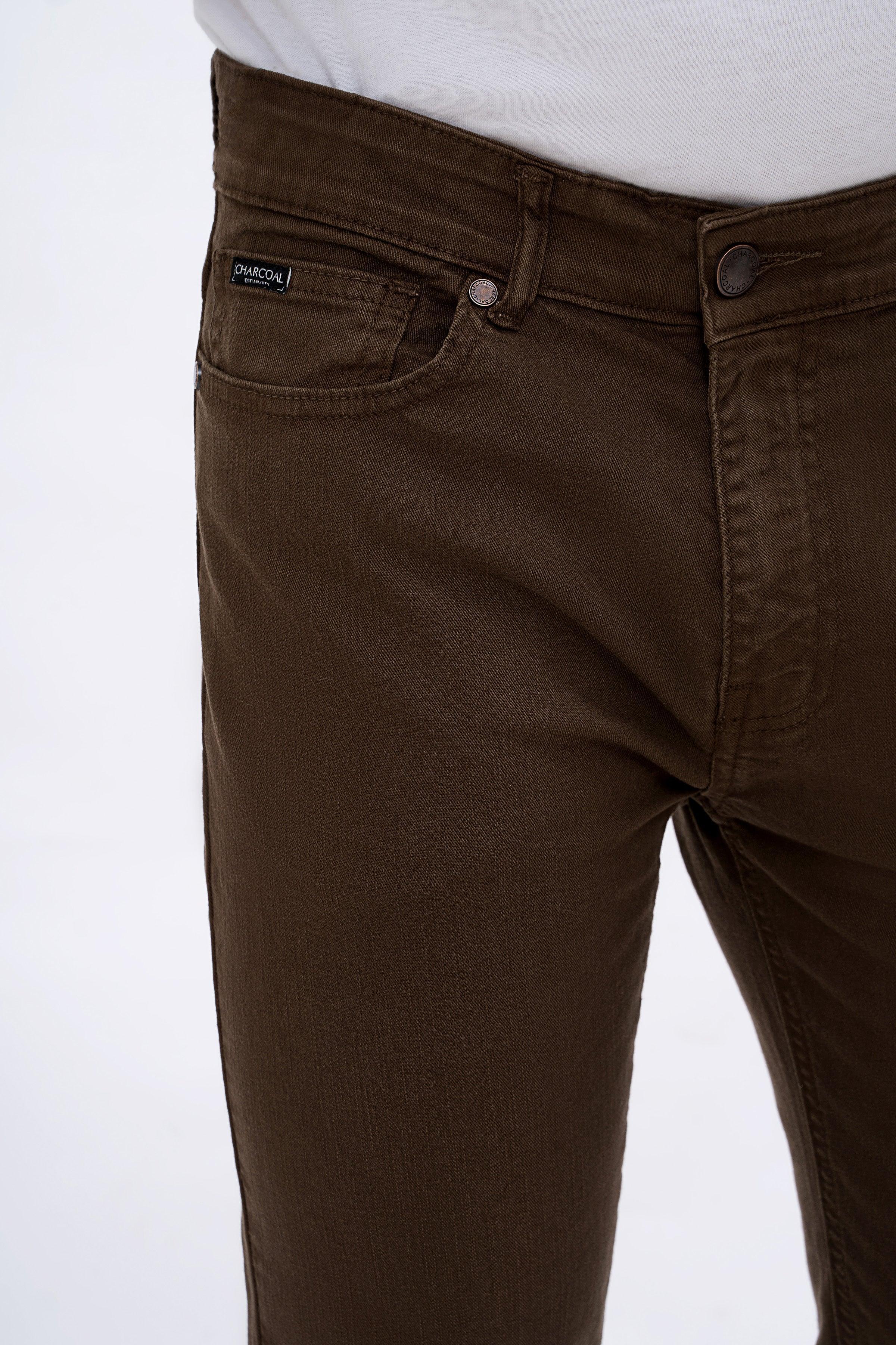 CASUAL PANT 5 POCKET BROWN at Charcoal Clothing