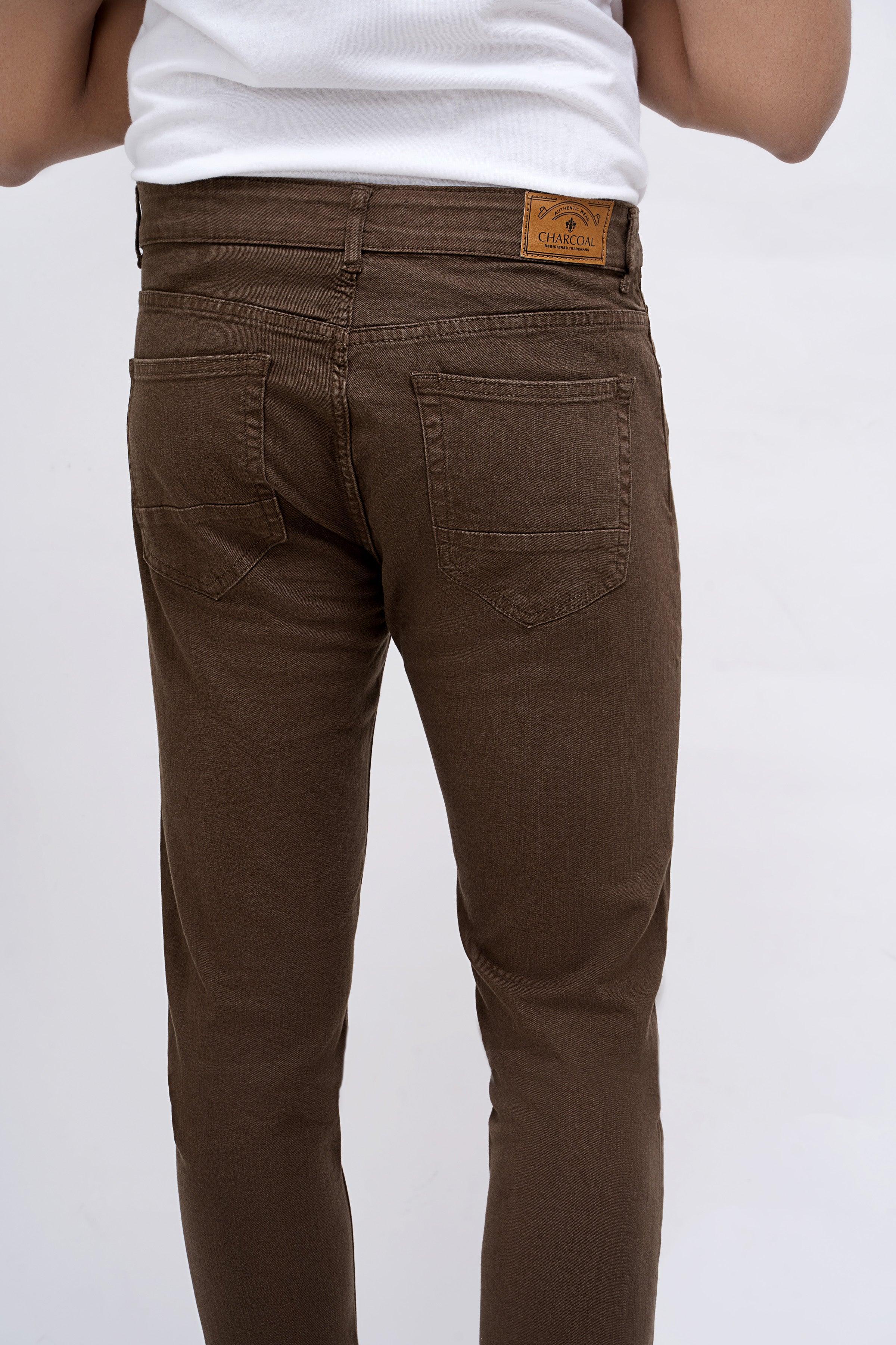 CASUAL PANT 5 POCKET BROWN at Charcoal Clothing