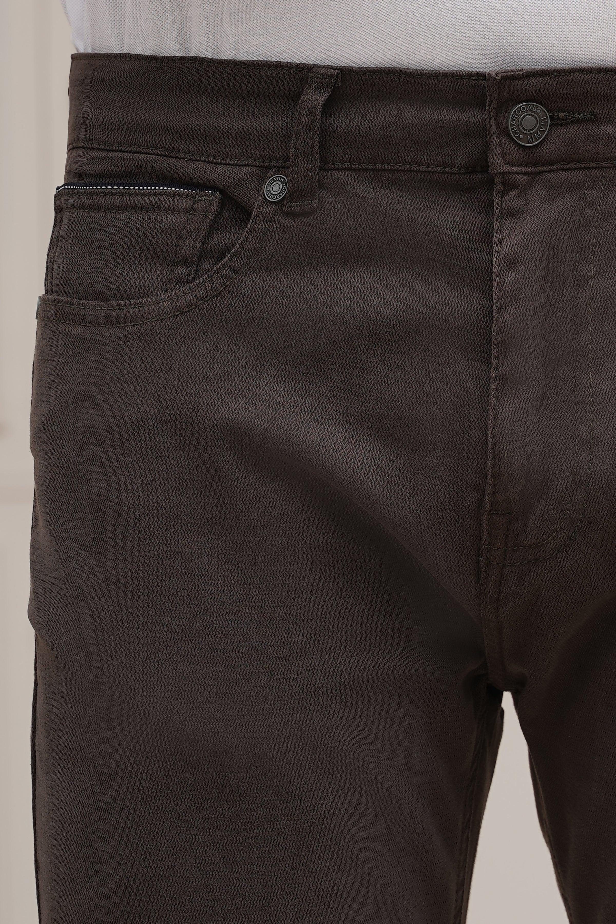 CASUAL PANT 5 POCKET FOREST BROWN at Charcoal Clothing
