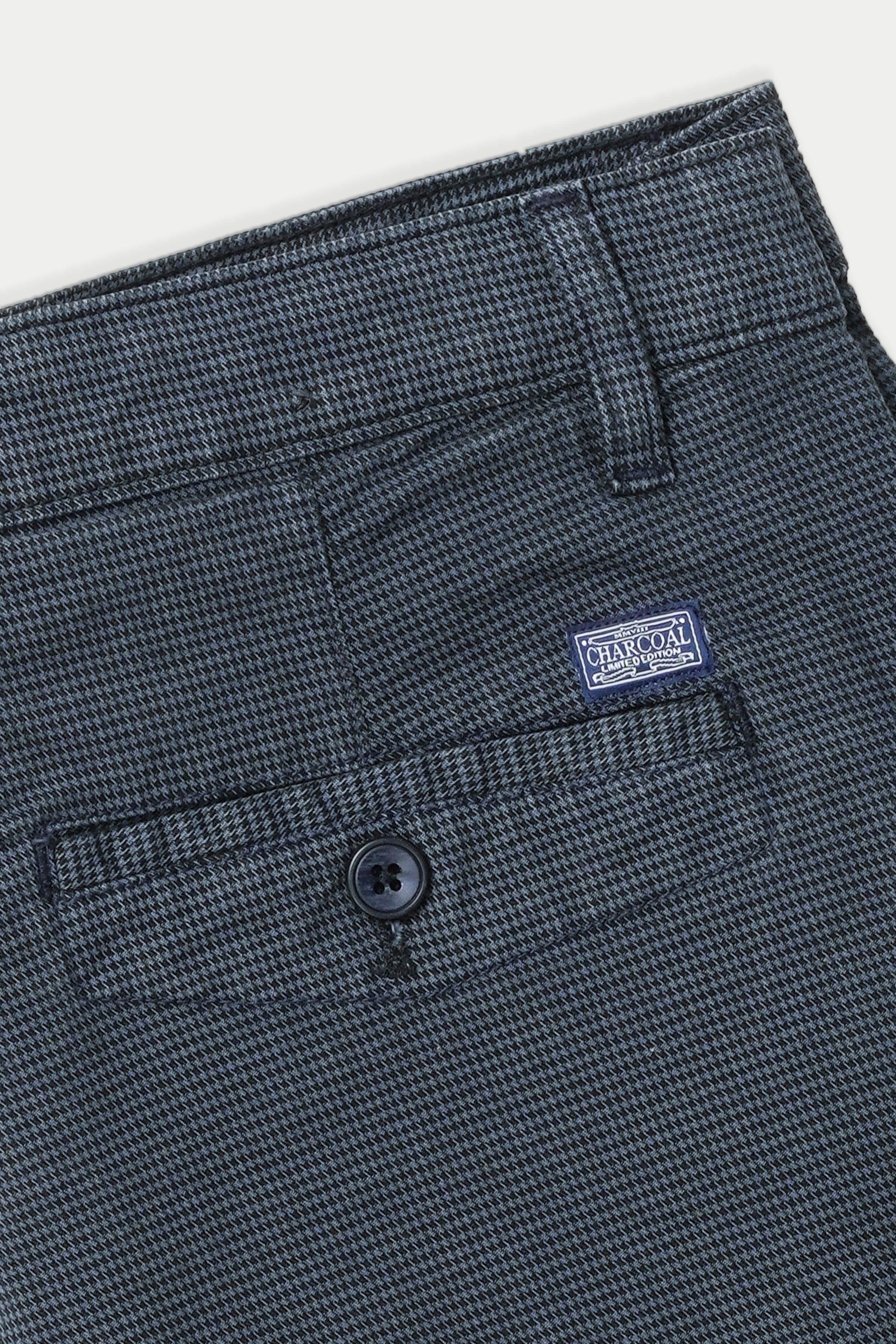 CASUAL PANT BLUE BLACK CHECK at Charcoal Clothing