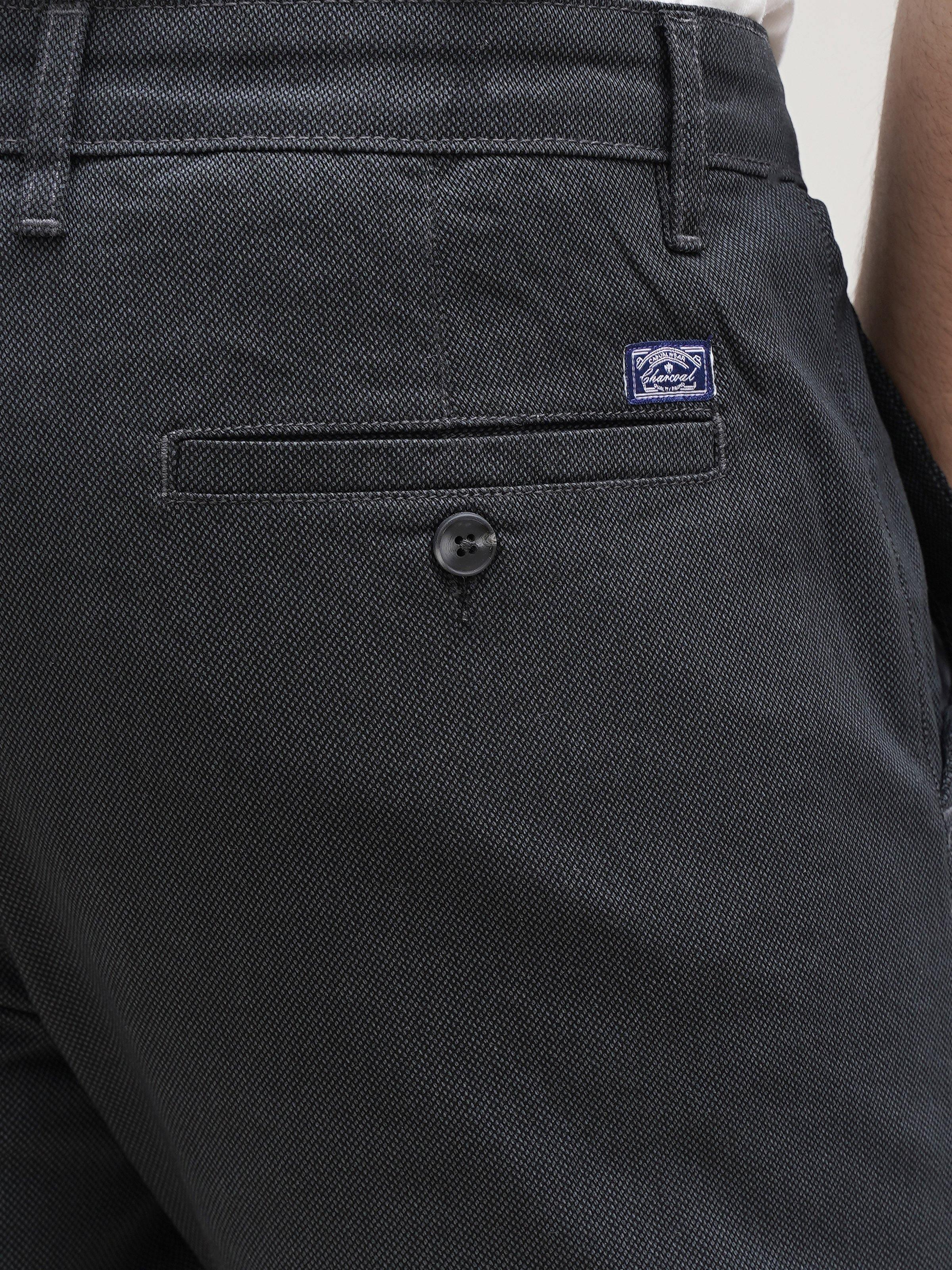 CASUAL PANT CROSS POCKET BLACK GREY at Charcoal Clothing