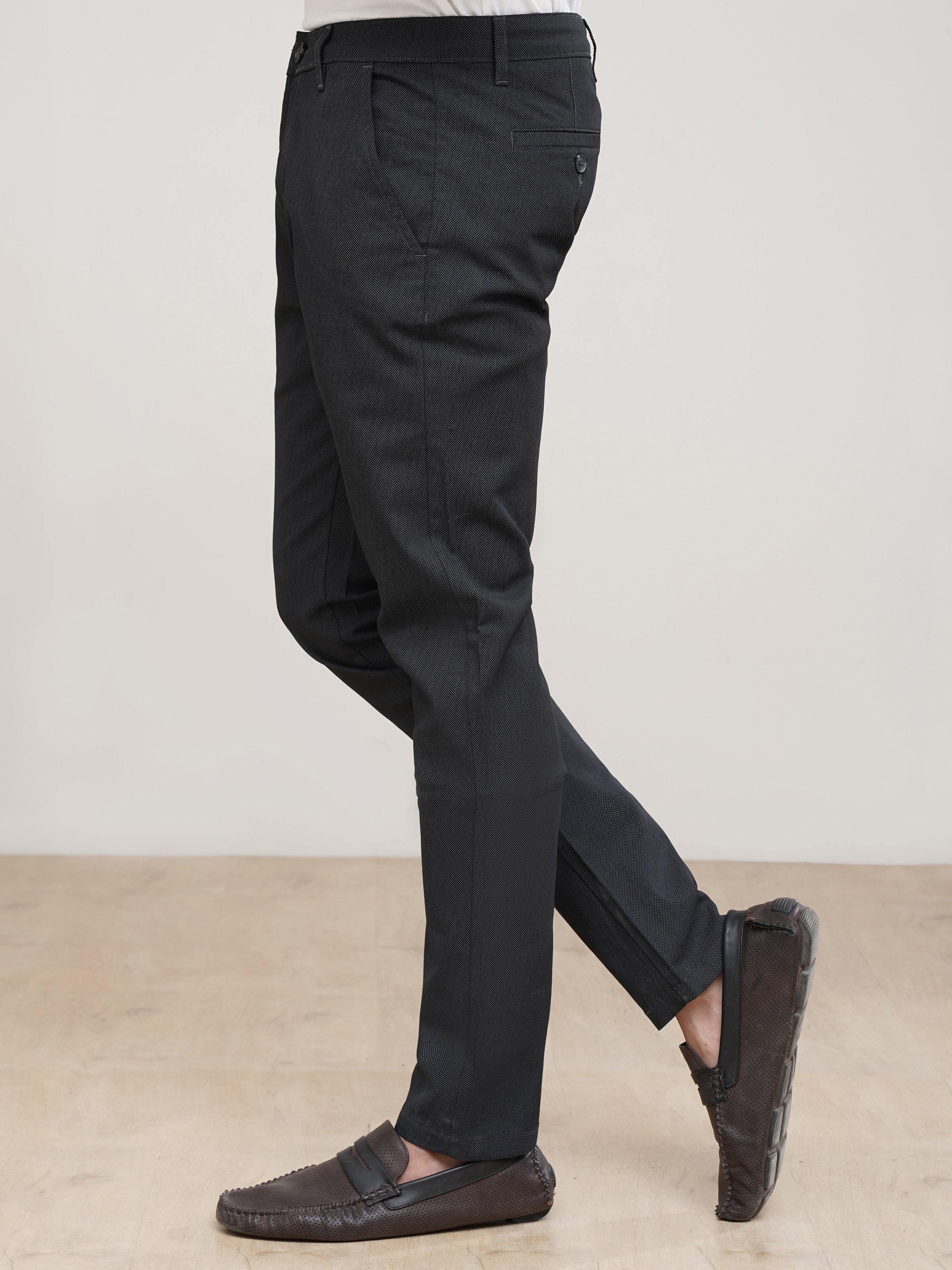 CASUAL PANT CROSS POCKET BLACK GREY at Charcoal Clothing