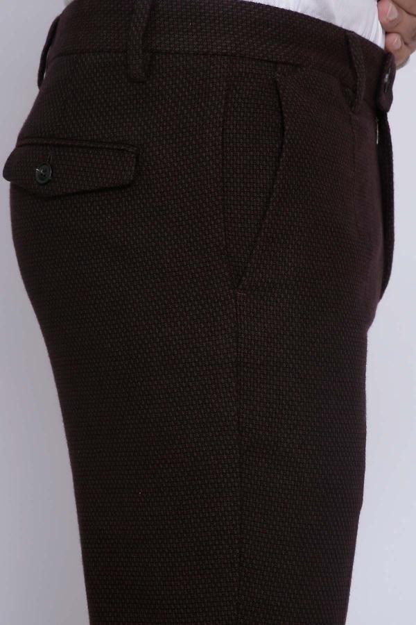 CASUAL PANT CROSS POCKET ITALIAN FIT BROWN at Charcoal Clothing