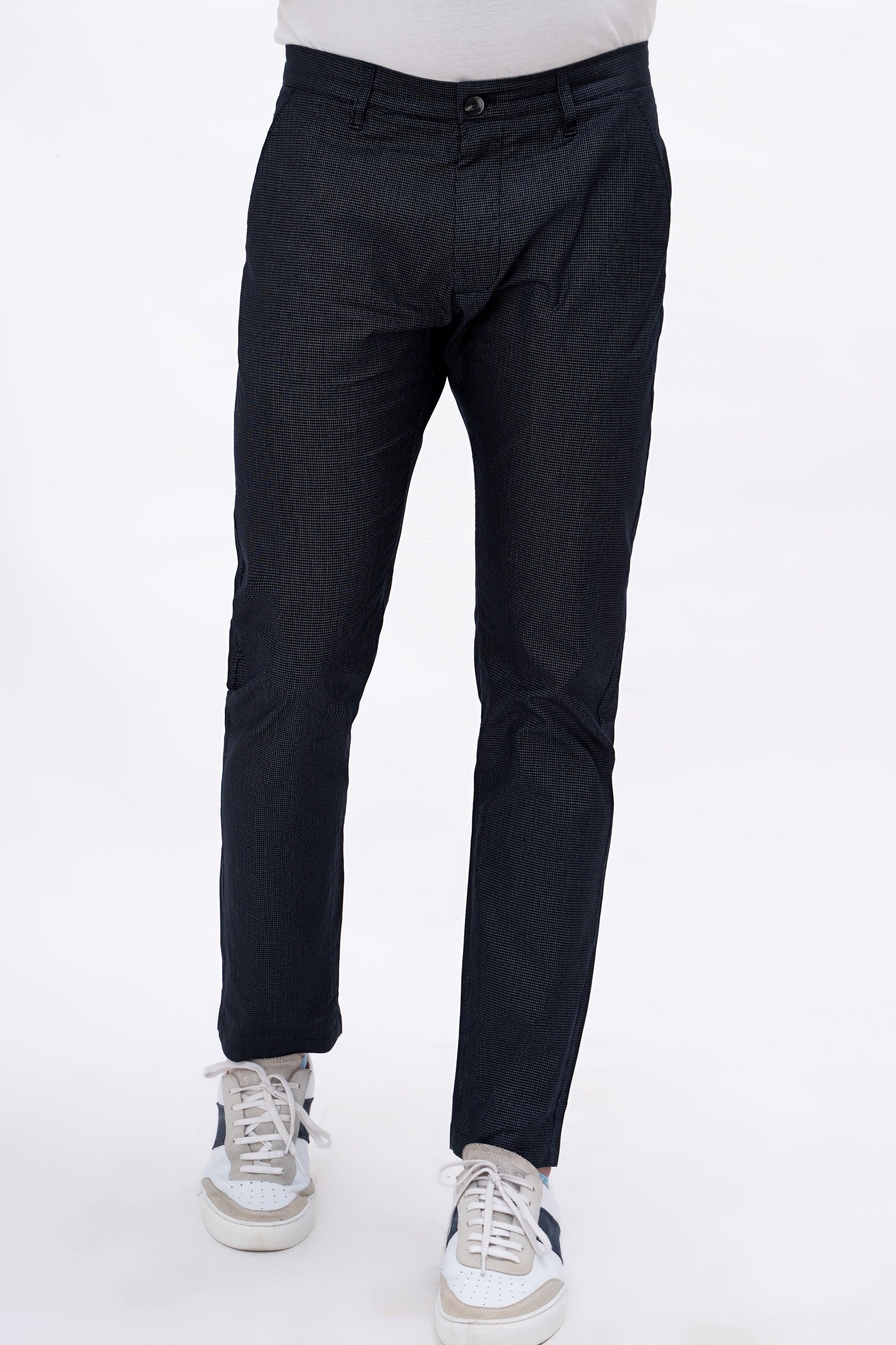 CASUAL PANT CROSS POCKET NAVY BLACK at Charcoal Clothing