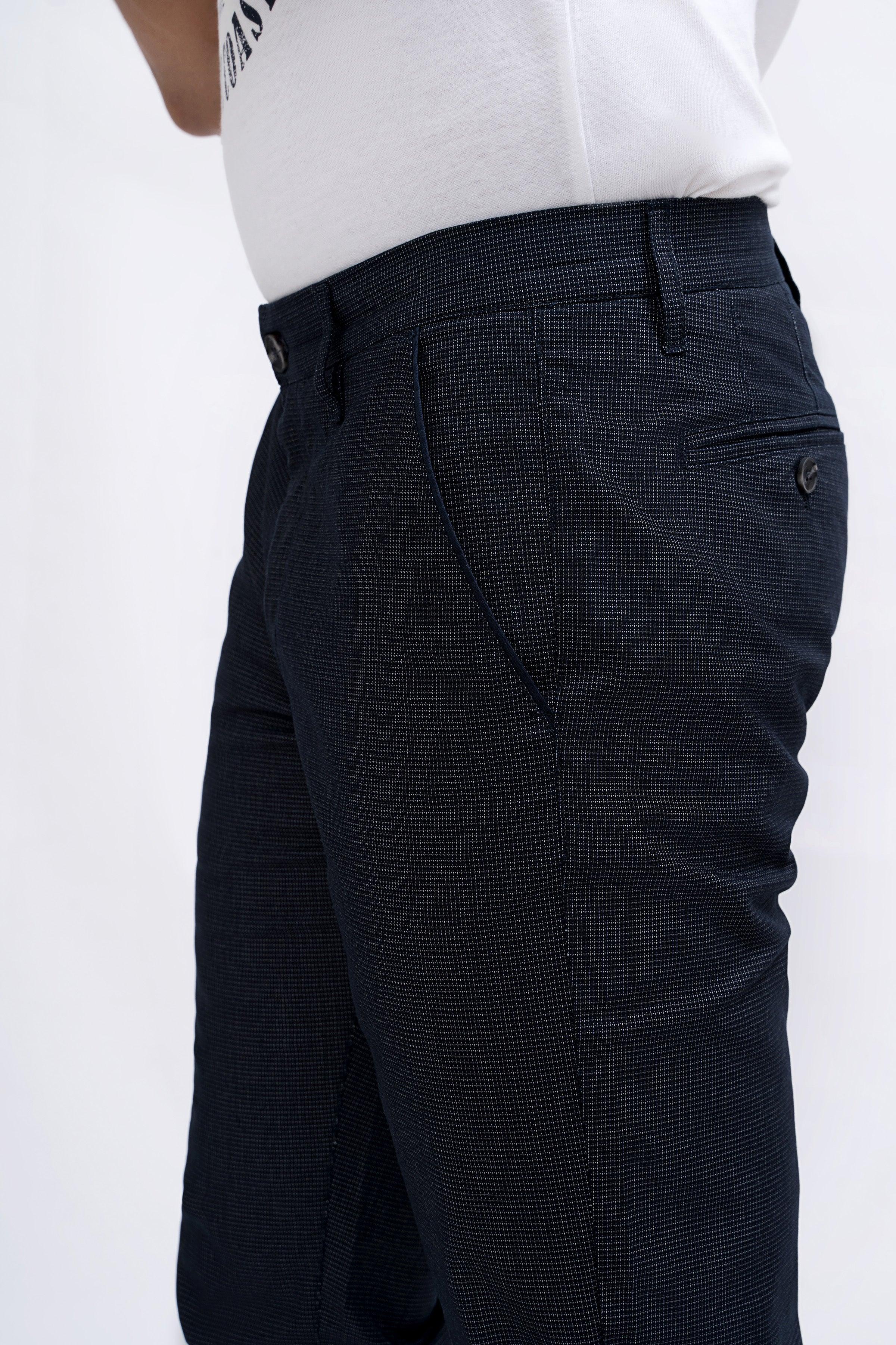 CASUAL PANT CROSS POCKET NAVY BLACK at Charcoal Clothing