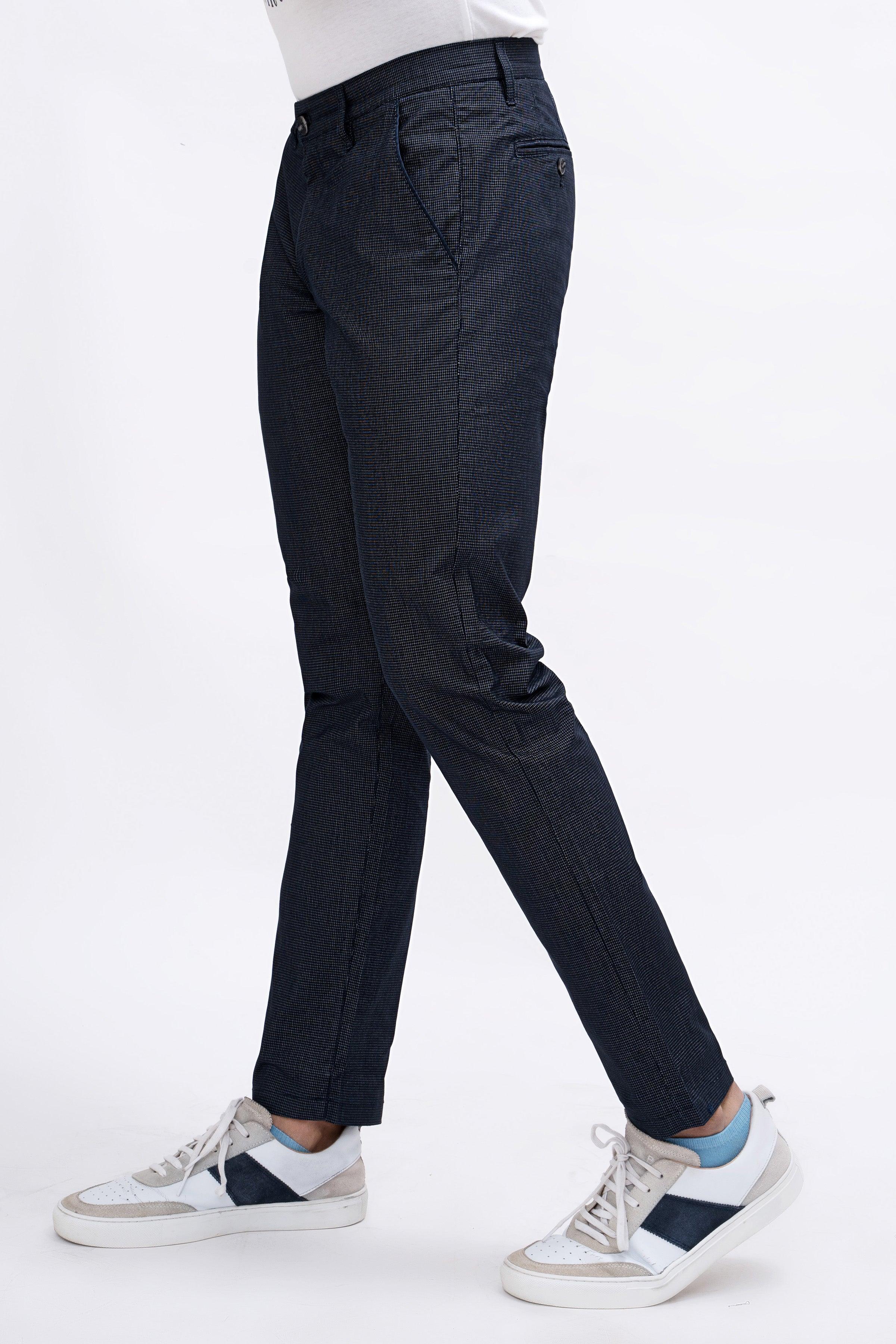 CASUAL PANT CROSS POCKET NAVY BLACK at Charcoal Clothing