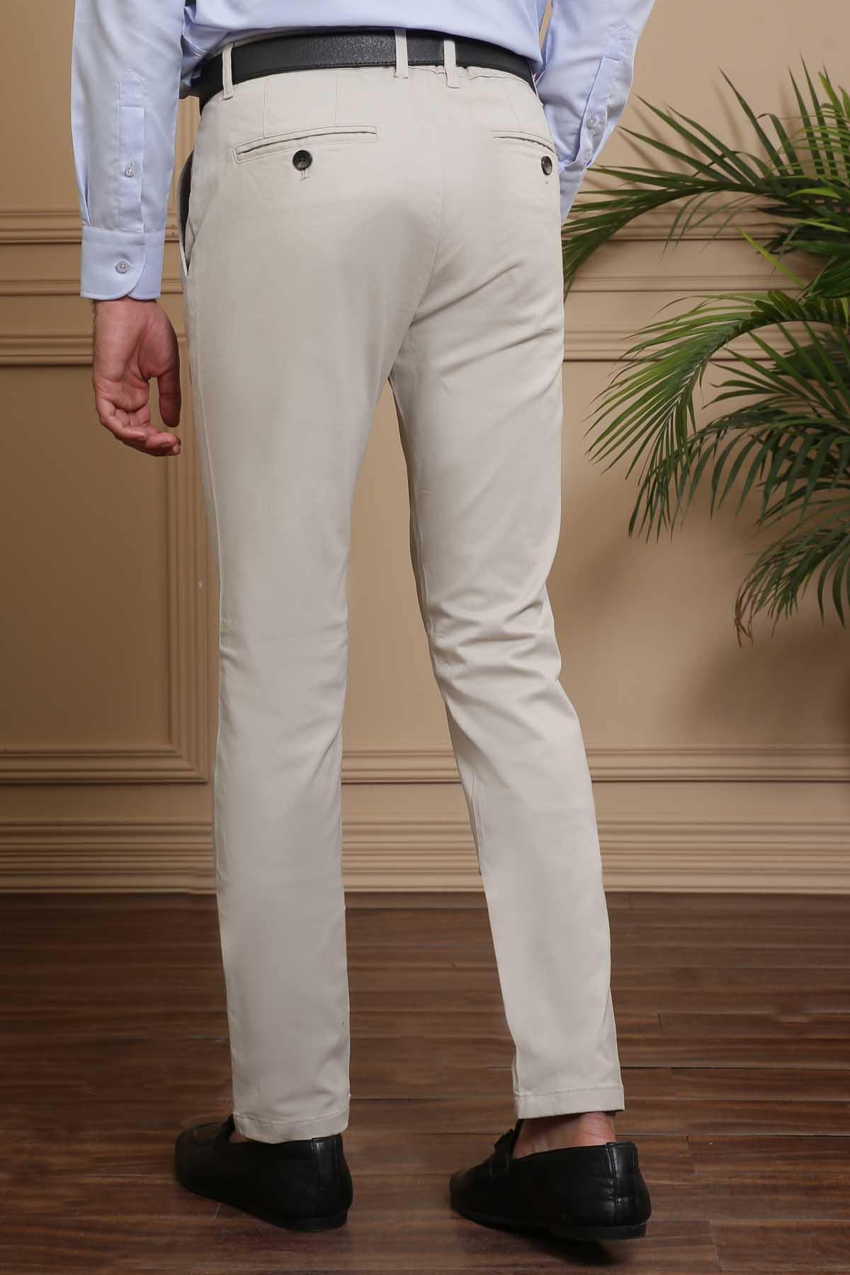 CASUAL PANT CROSS POCKET SLIM FIT BEIGE at Charcoal Clothing