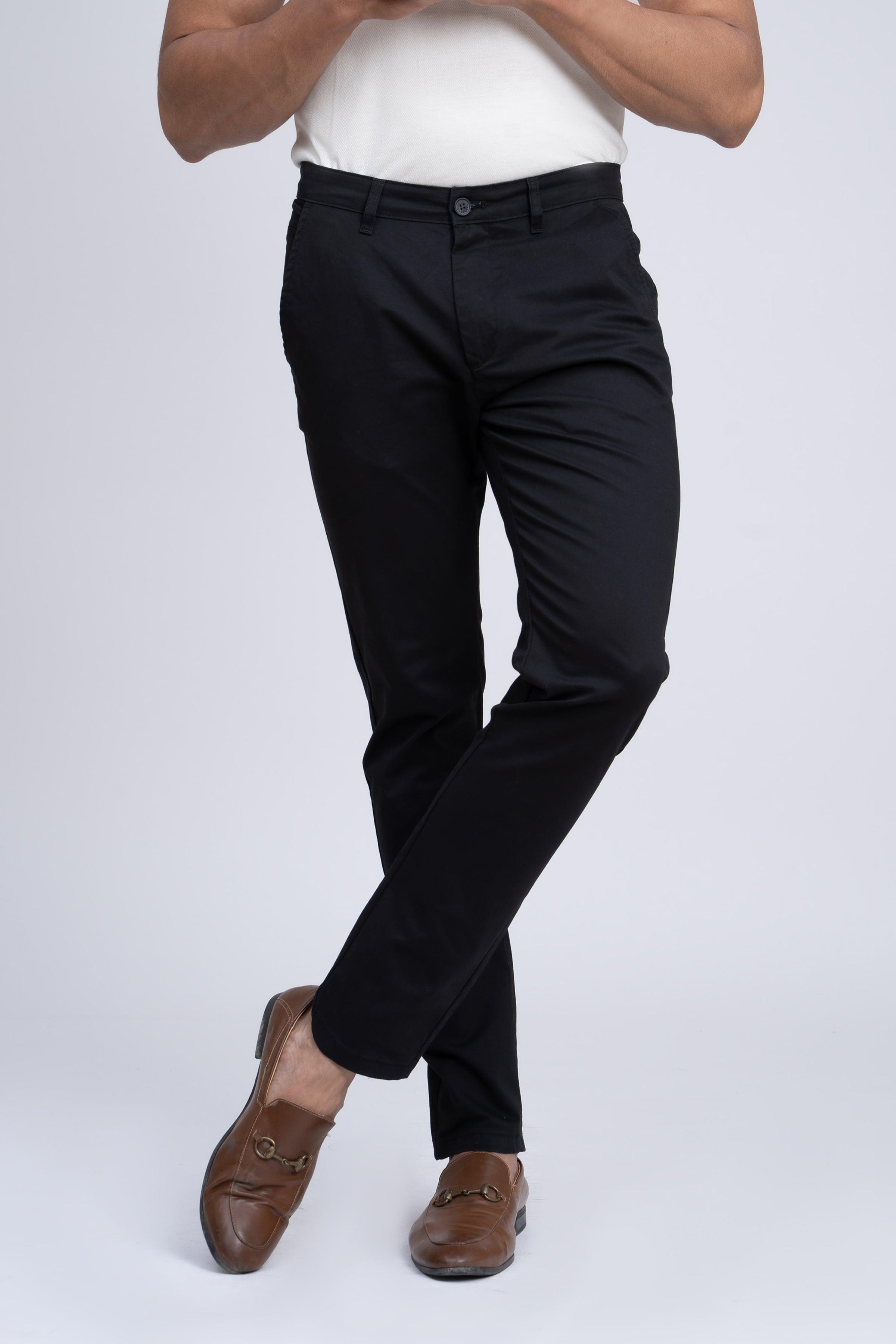 CASUAL PANT CROSS POCKET WITH FLAP BLACK at Charcoal Clothing