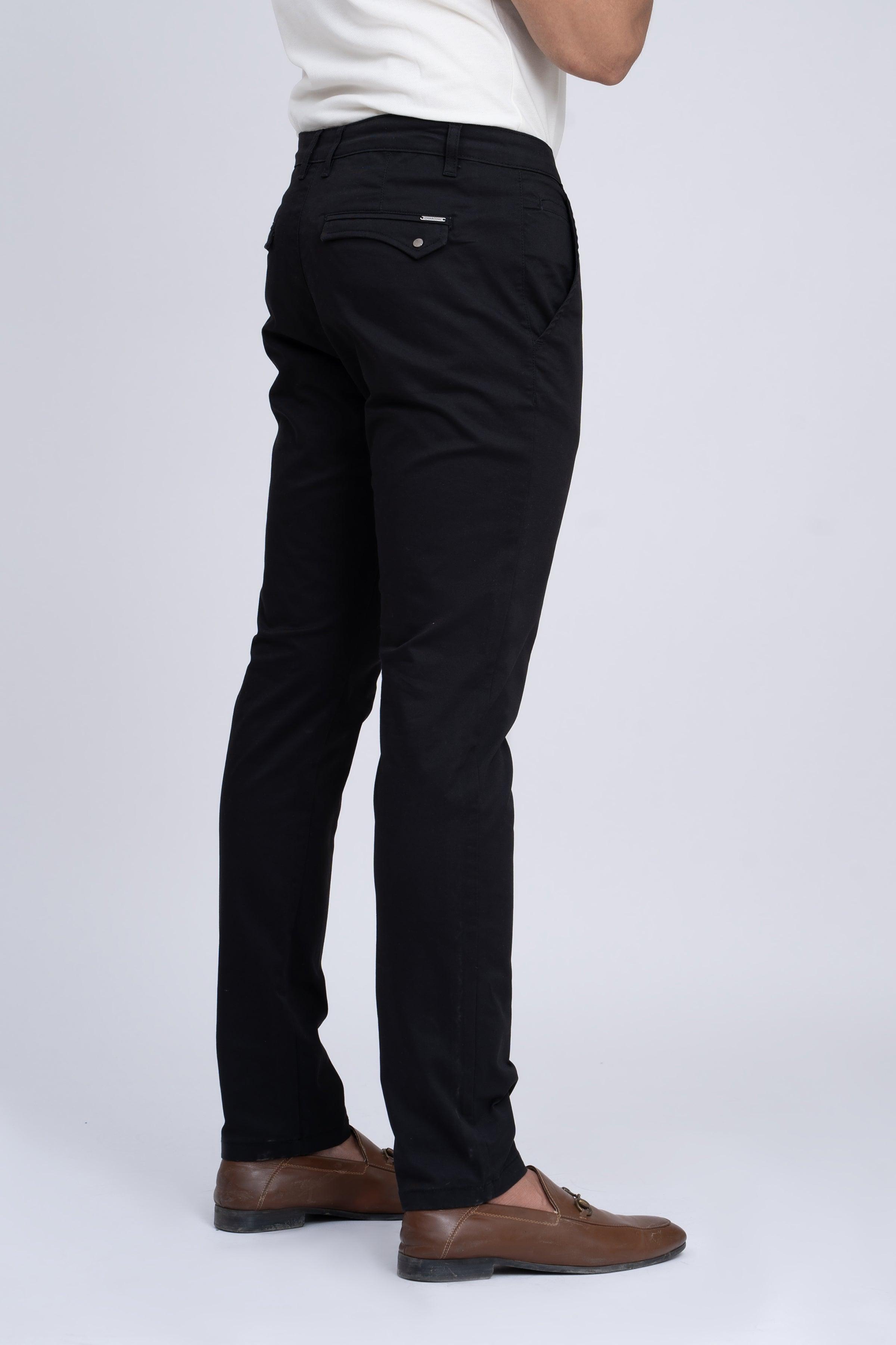 CASUAL PANT CROSS POCKET WITH FLAP BLACK at Charcoal Clothing