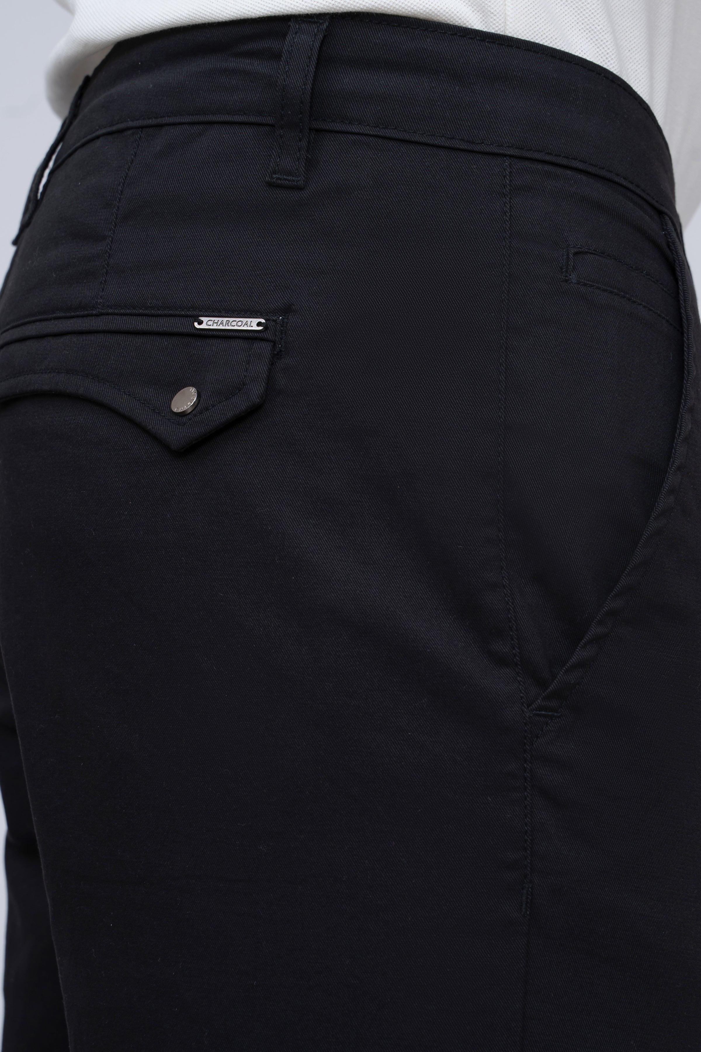 CASUAL PANT CROSS POCKET WITH FLAP BLACK at Charcoal Clothing