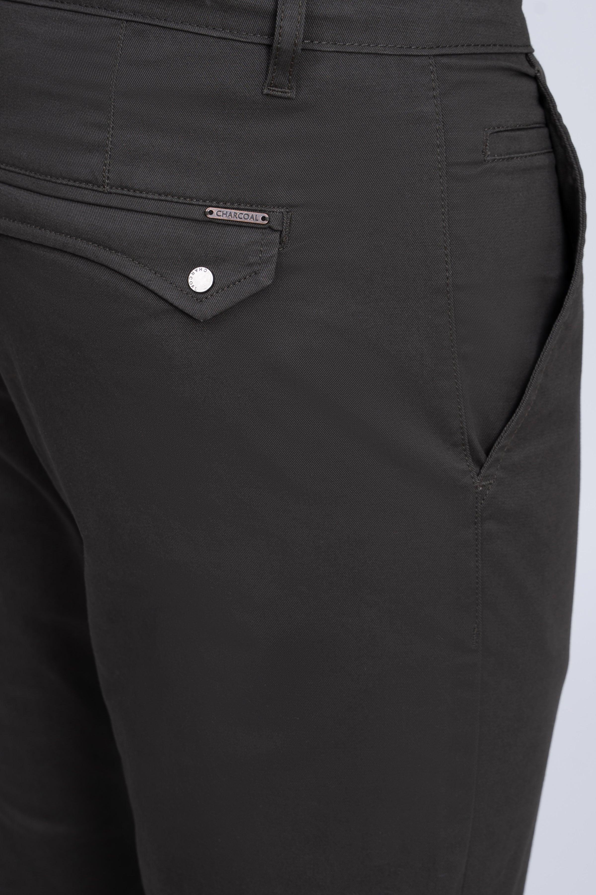 CASUAL PANT CROSS POCKET WITH FLAP DARK OLIVE at Charcoal Clothing