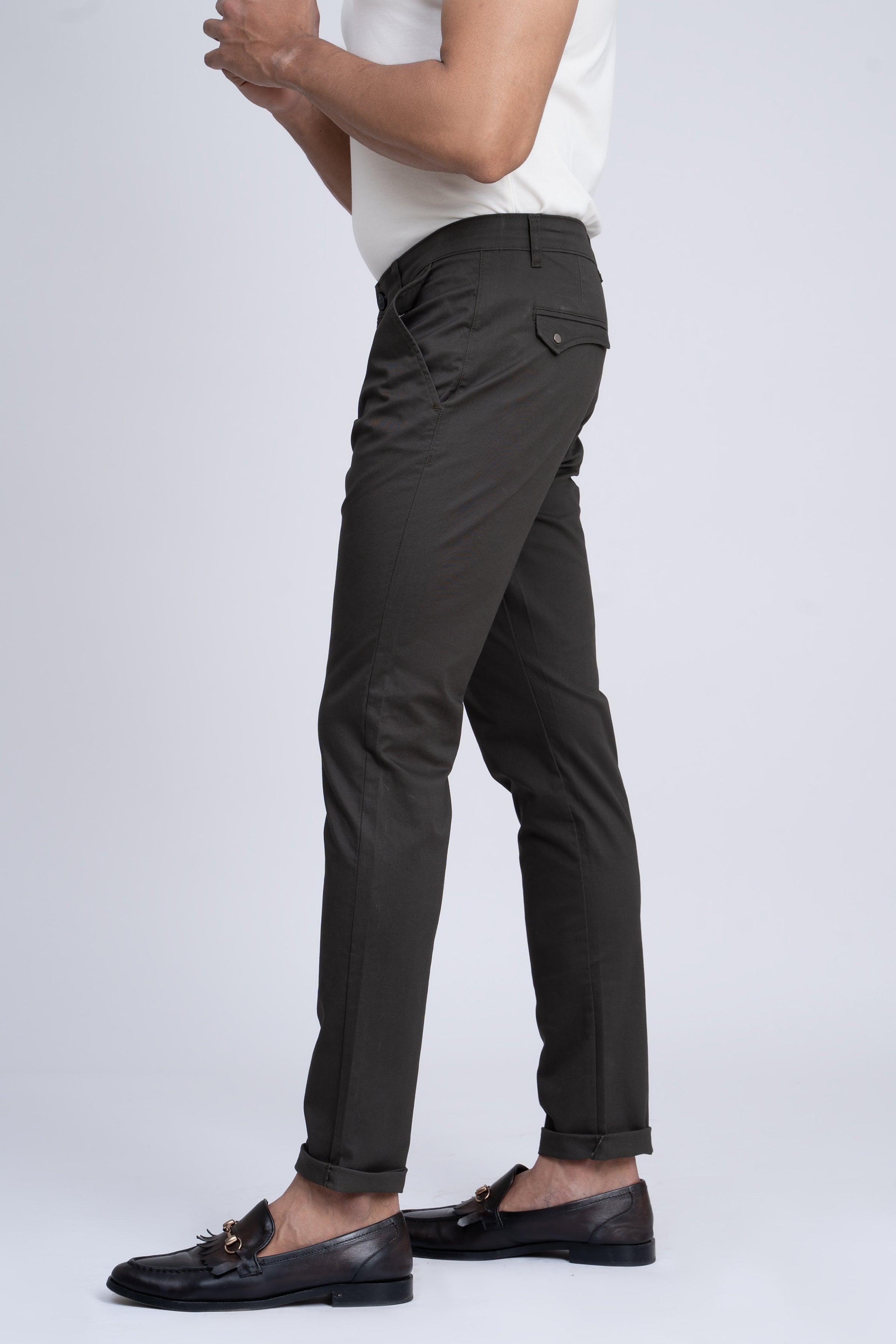 CASUAL PANT CROSS POCKET WITH FLAP DARK OLIVE at Charcoal Clothing