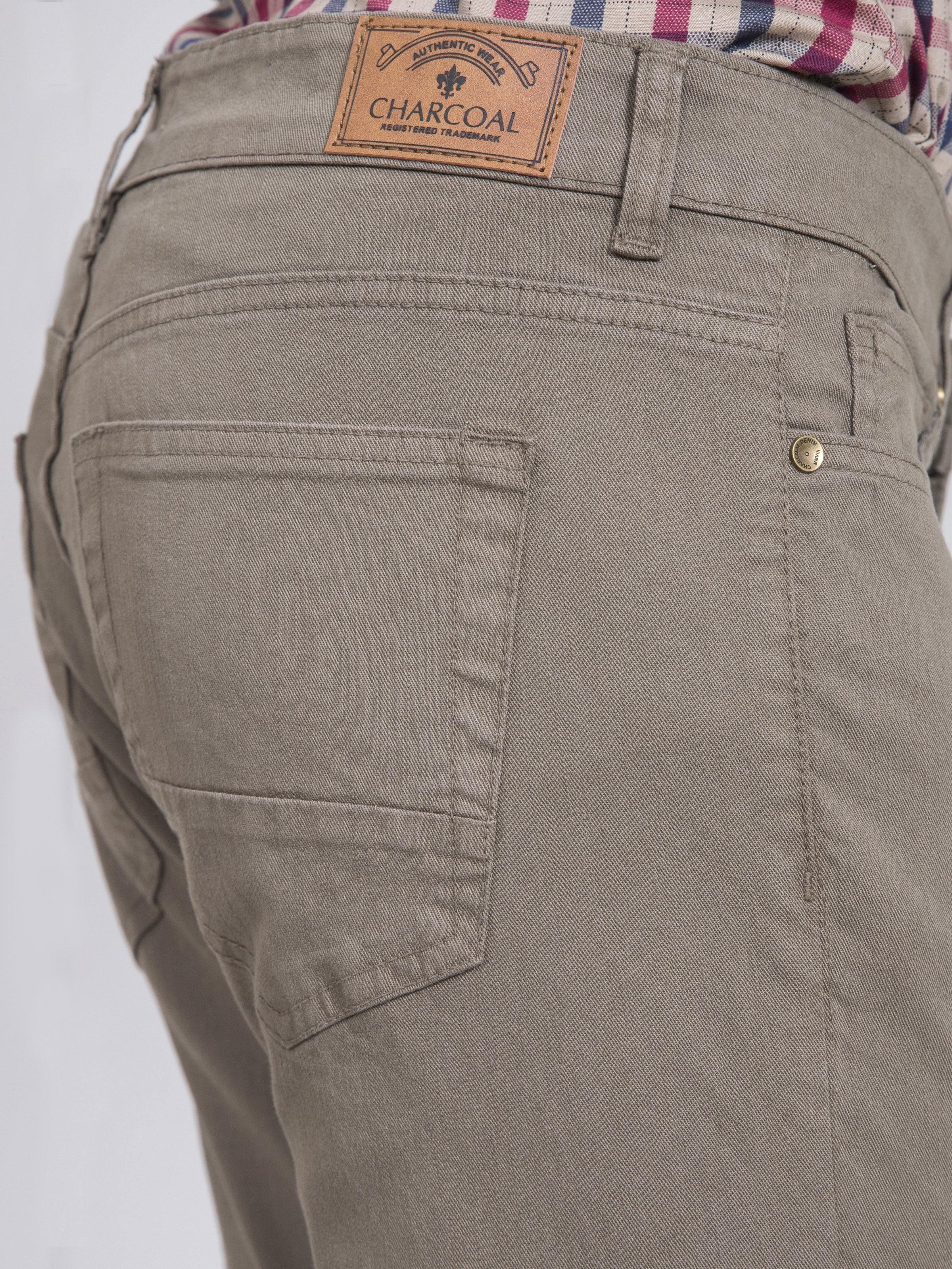 CASUAL PANT SLIM FIT 5 POCKET LIGHT OLIVE at Charcoal Clothing