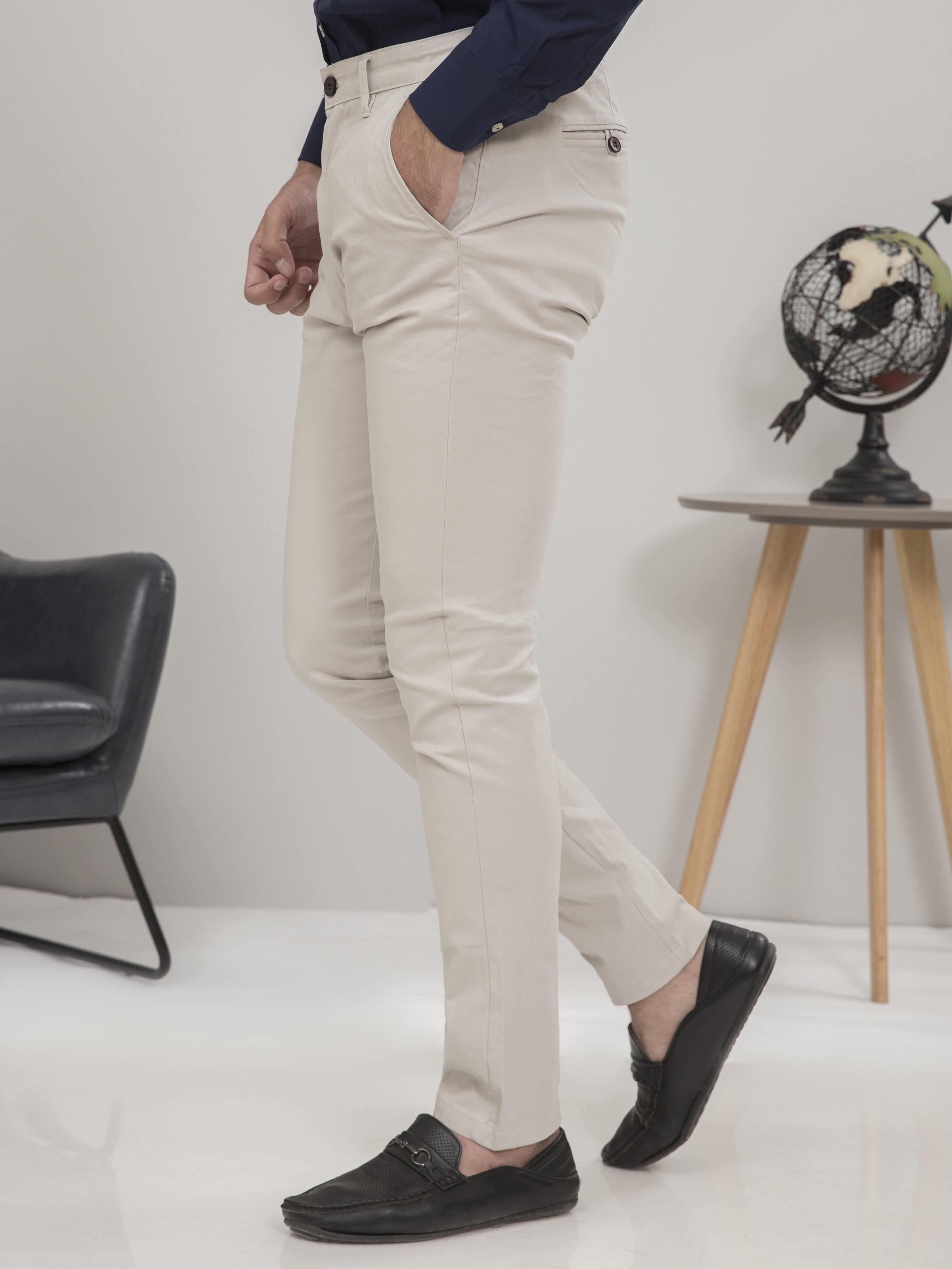 CASUAL PANT SLIM FIT BEIGE at Charcoal Clothing