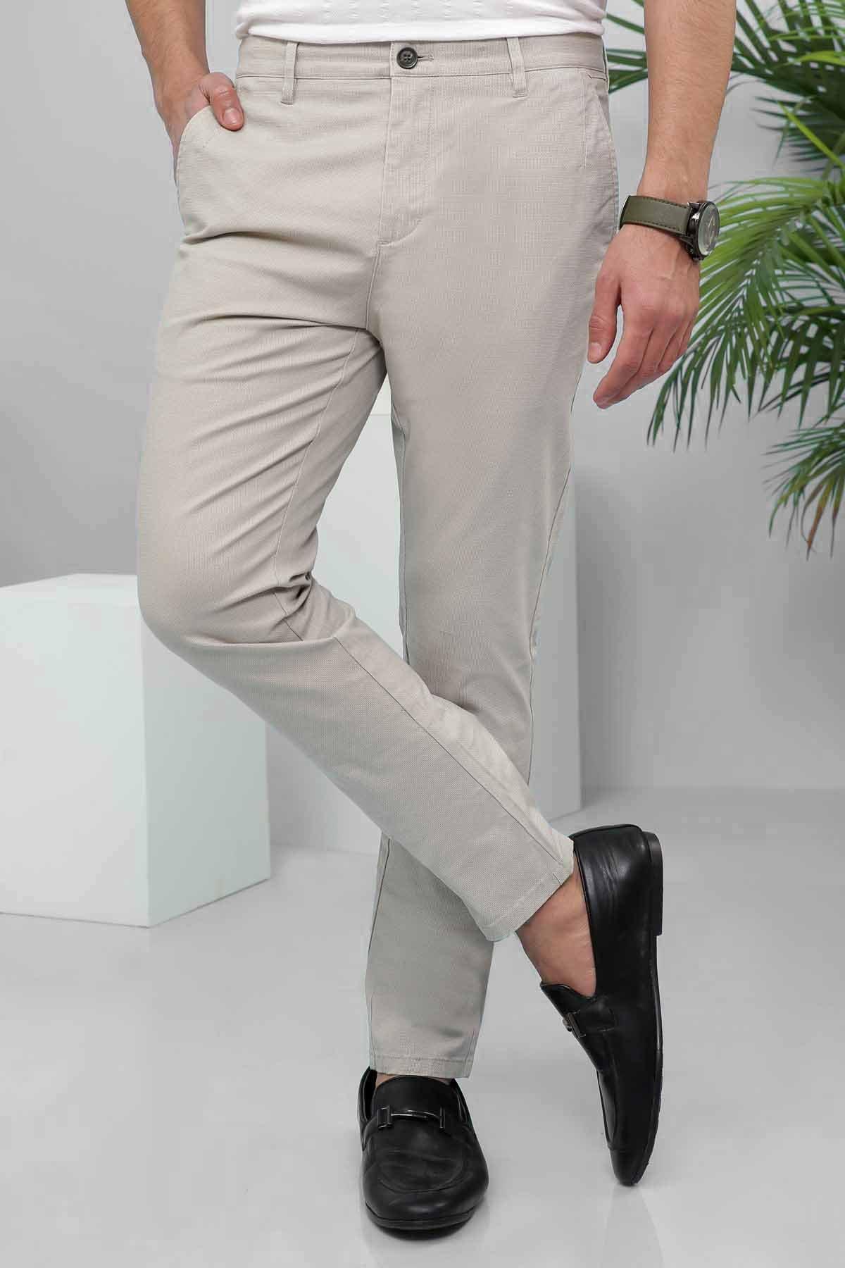 CASUAL PANT SLIM FIT BEIGE at Charcoal Clothing