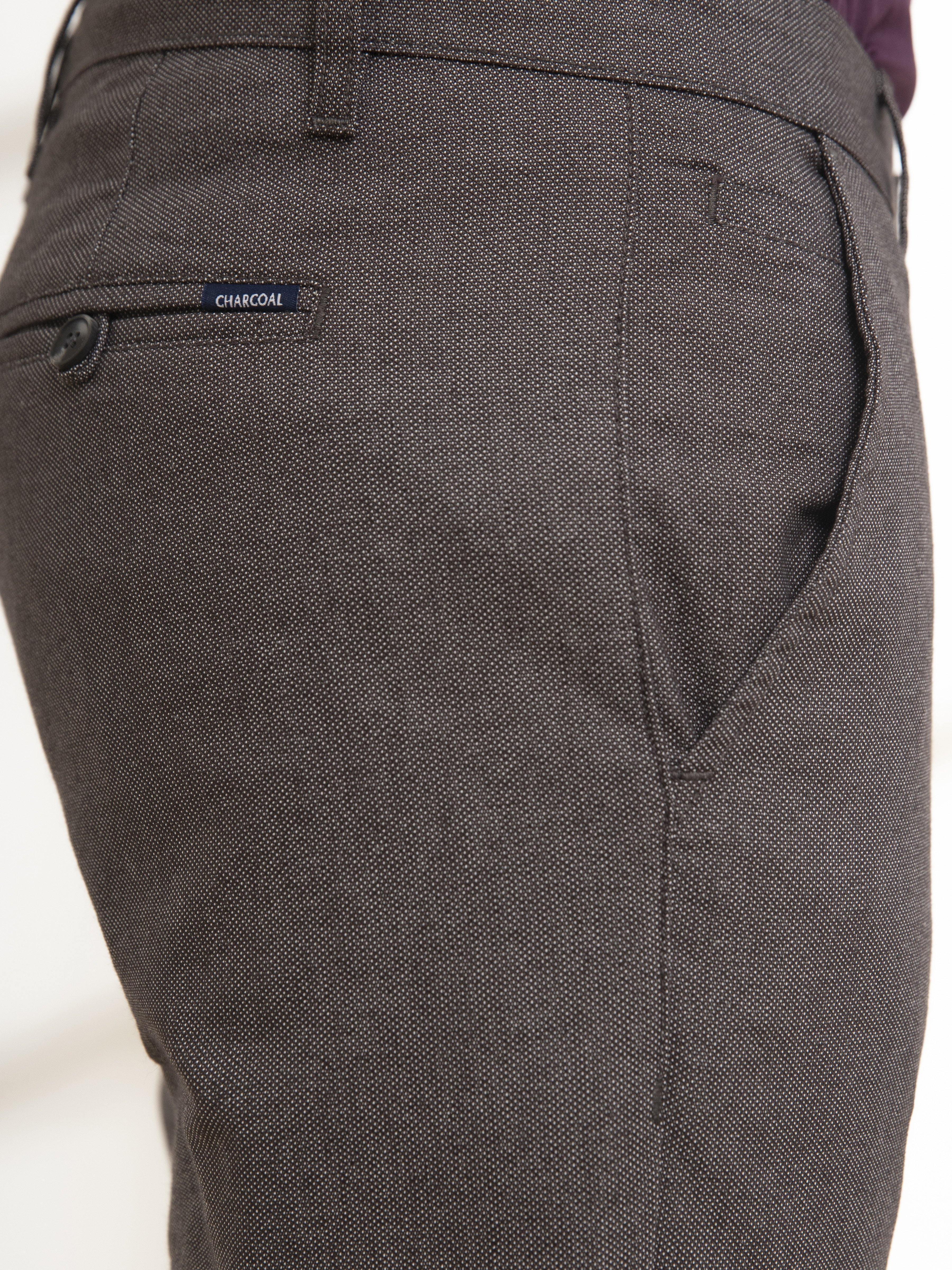 CASUAL PANT SLIM FIT CROSS POCKET BLACK at Charcoal Clothing