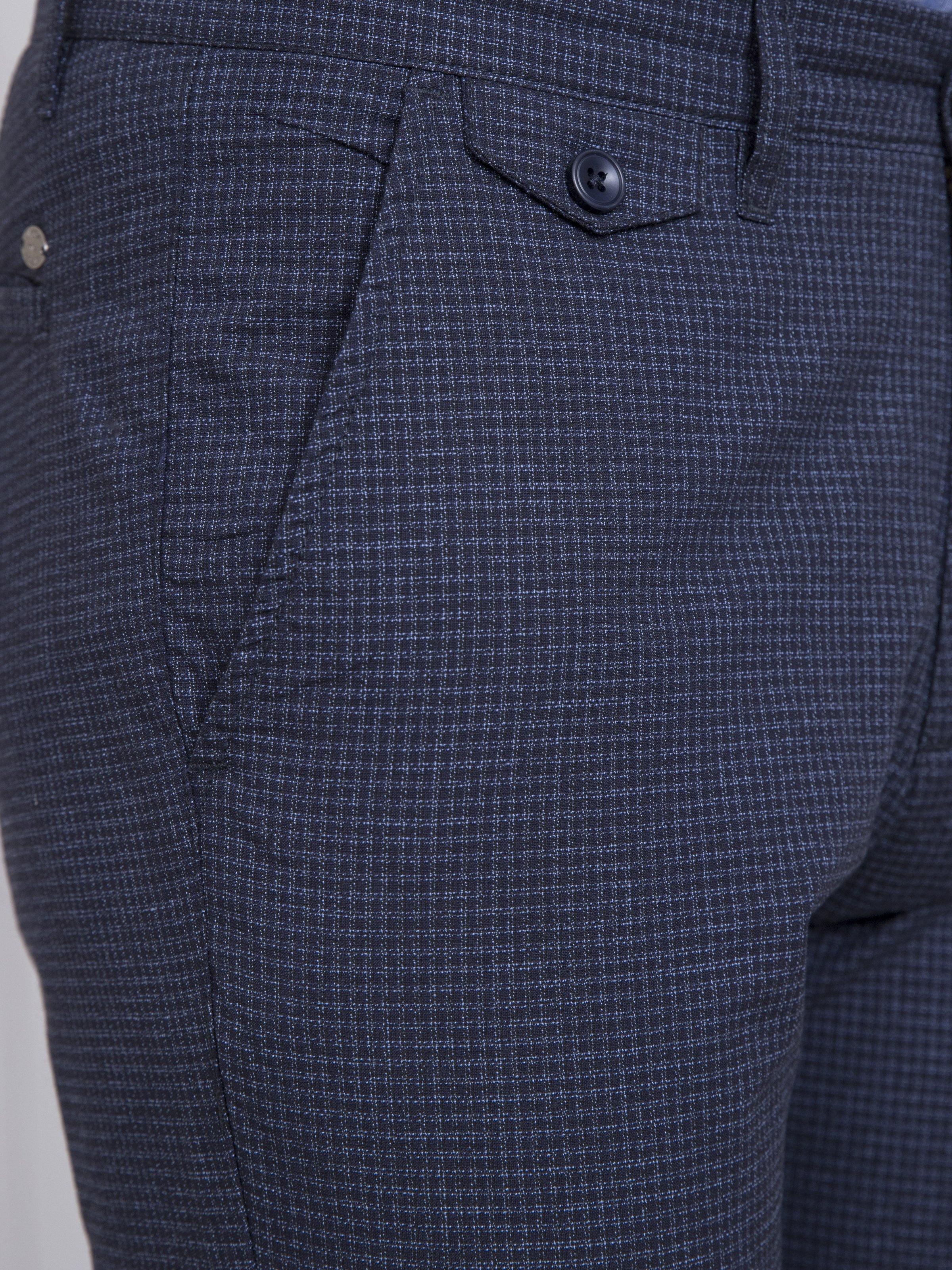 CASUAL PANT SLIM FIT NAVY BLUE CHECK at Charcoal Clothing