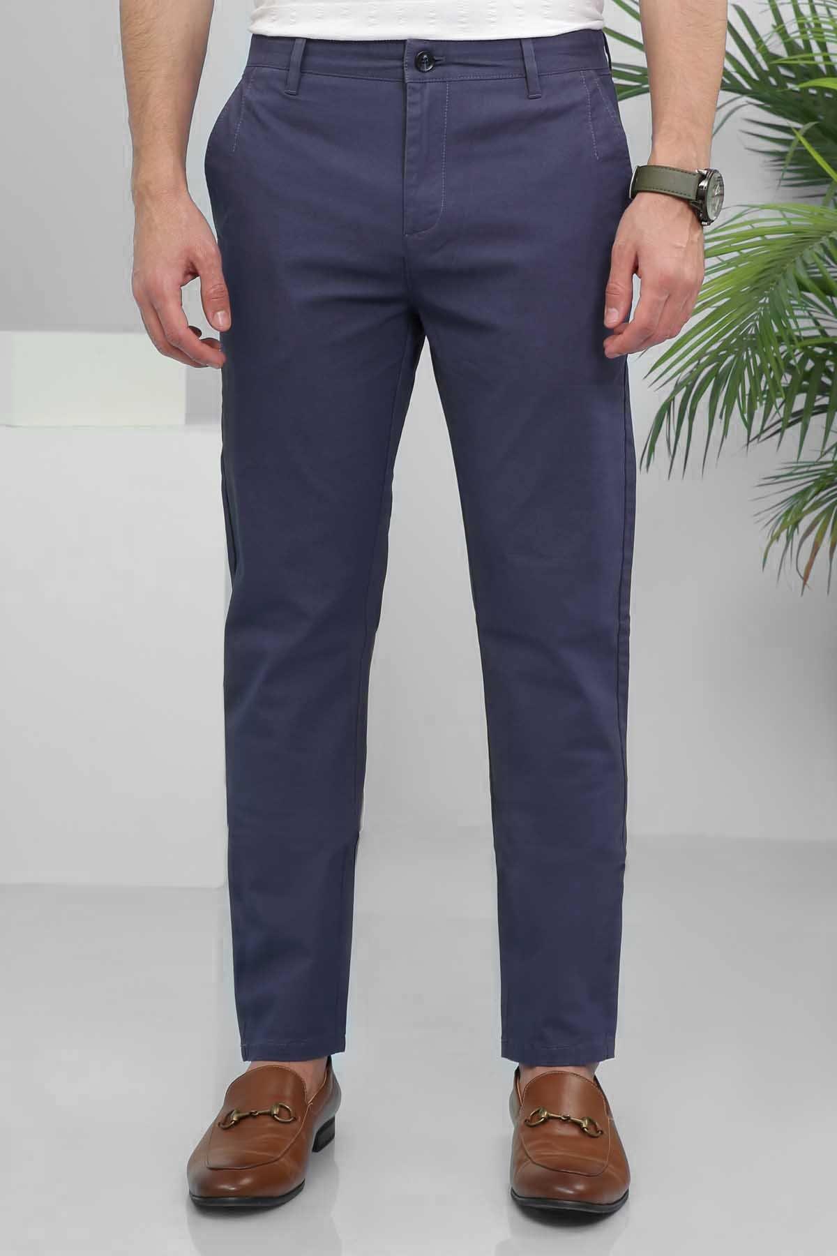 CASUAL PANT SLIM FIT NAVY BLUE at Charcoal Clothing